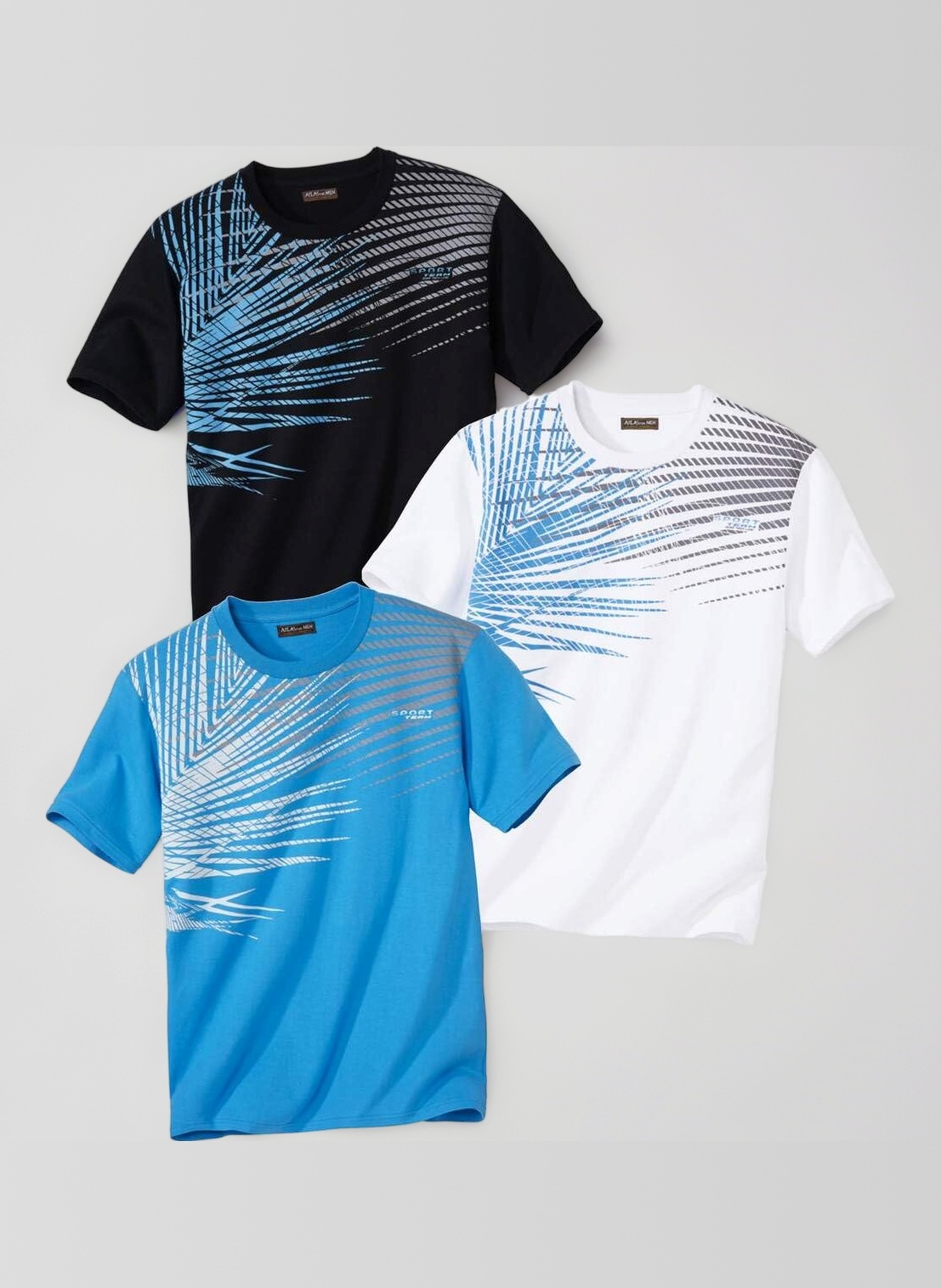 3 Pack Men's T-Shirts - Breathable Short Sleeve Tops with Summer Prints - Activewear - UK Sizes S to 4XL