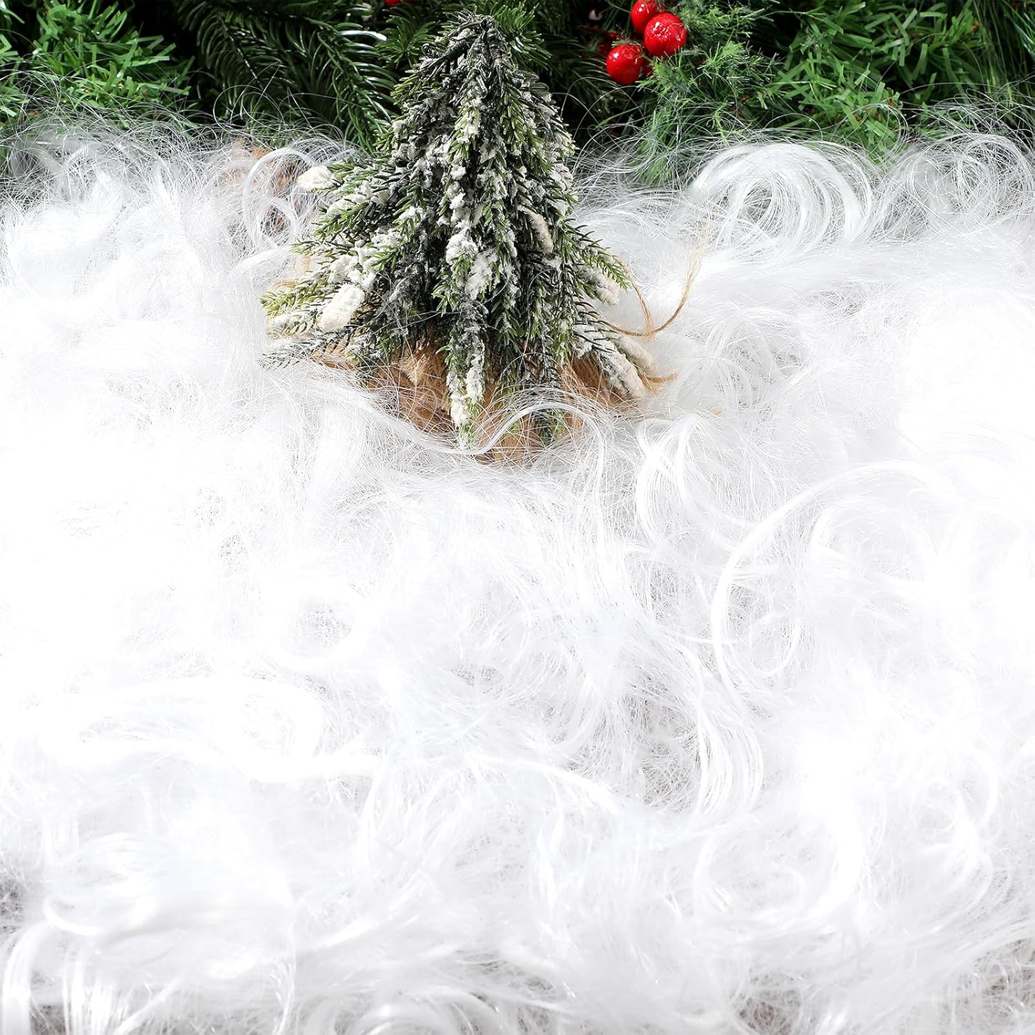 Daifunli White Angel Hair Spun Glass Fake Doll Hair for Christmas Decor Fluffy Artificial Snow House for Christmas Tree Home Table DIY Gift Decoration (400g)