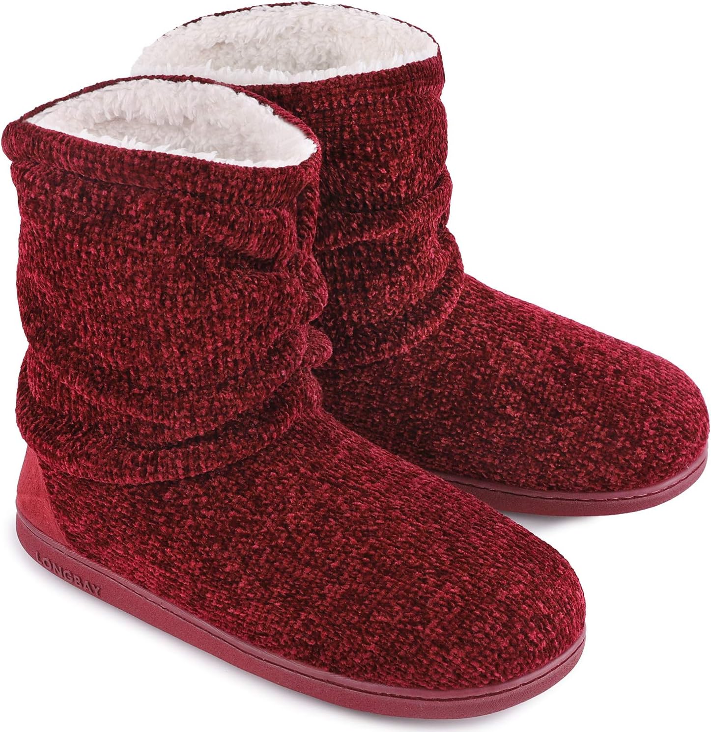 Women's Warm Slipper Boots Plush Fleece Lining Memory-Foam Cushioning Non-Slip Ladies House Shoes Indoor Outdoor
