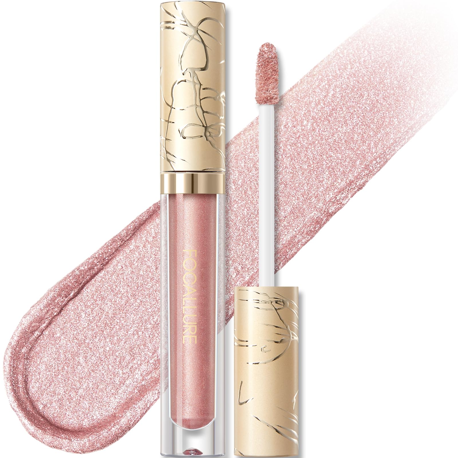 FOCALLURE Metallic Liquid Lipstick,Non Stick Cup Lip Gloss,High Impact Lip Color with Transfer-proof Wear,Long Lasting & Waterproof Lipstick Makeup for Women,YoungLust