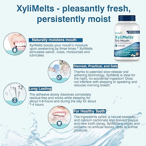 Miniatura 5 de Oracoat XyliMelts - Discos hidratantes para la boca seca, sin azúcar con xilitol, 230 unidades, sabor ligeramente dulce, alivio de 8 horas