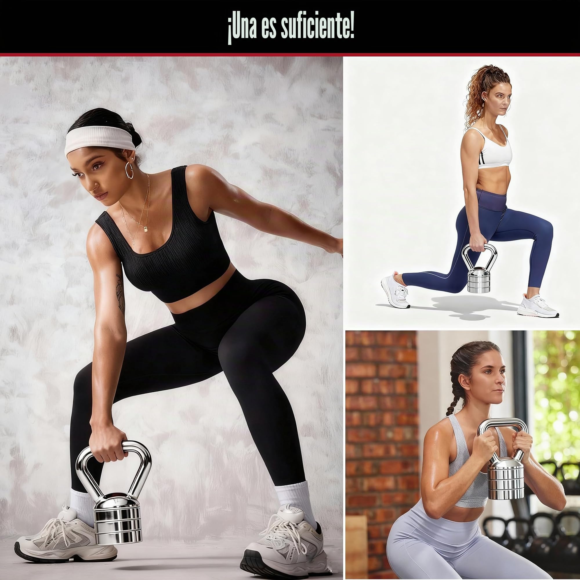 bimiti Kettlebell ajustable 10 kg, juego de pesas rusas 4 en 1, pesa rusa, rango de peso ajustable 3/5/8/10 kg, pesas rusas para entrenamiento de cuerpo completo y entrenamiento de fuerza en casa o en