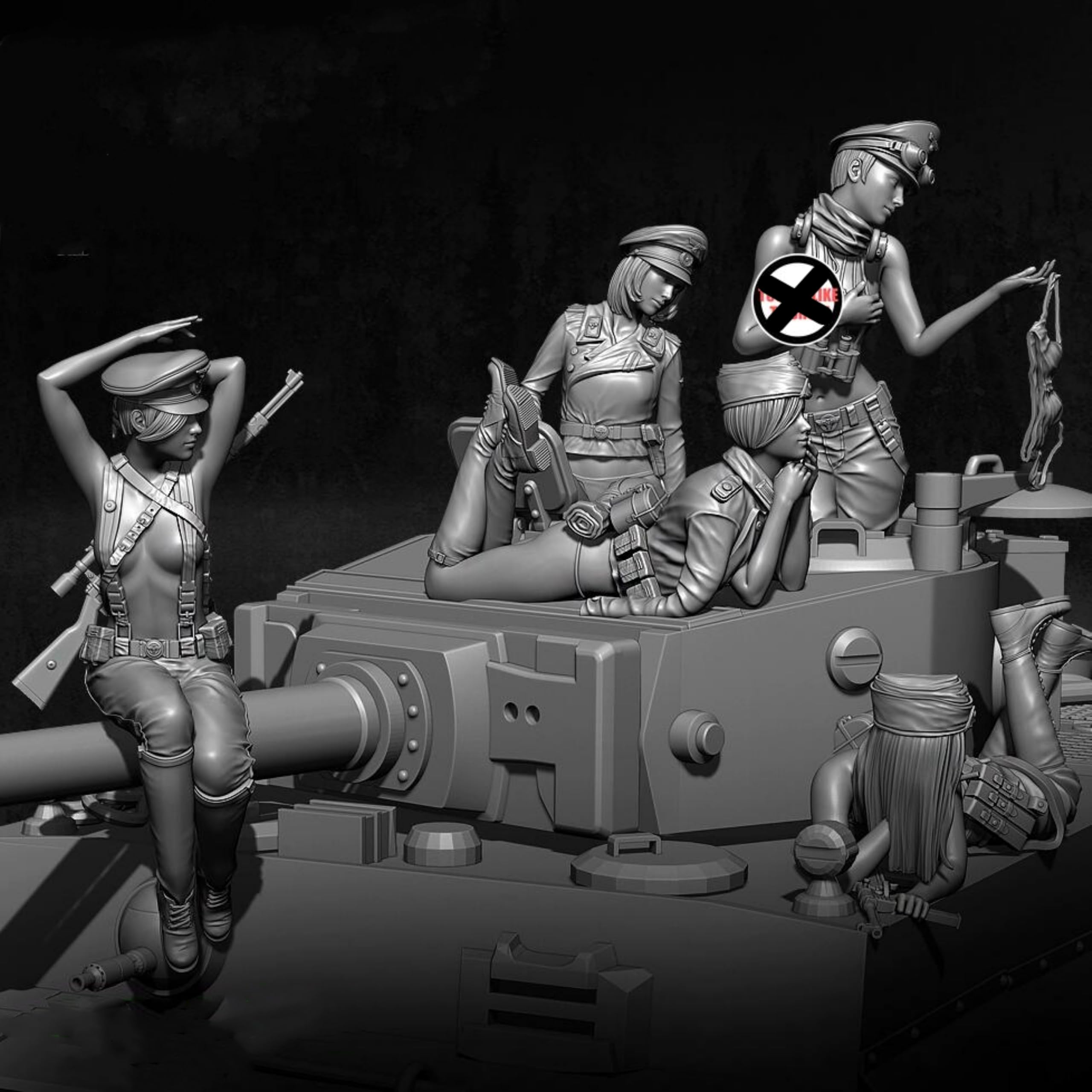 Amazon | 1/35 WWII 戦車 女性兵士 レジン製 兵士モデルキット 未塗装