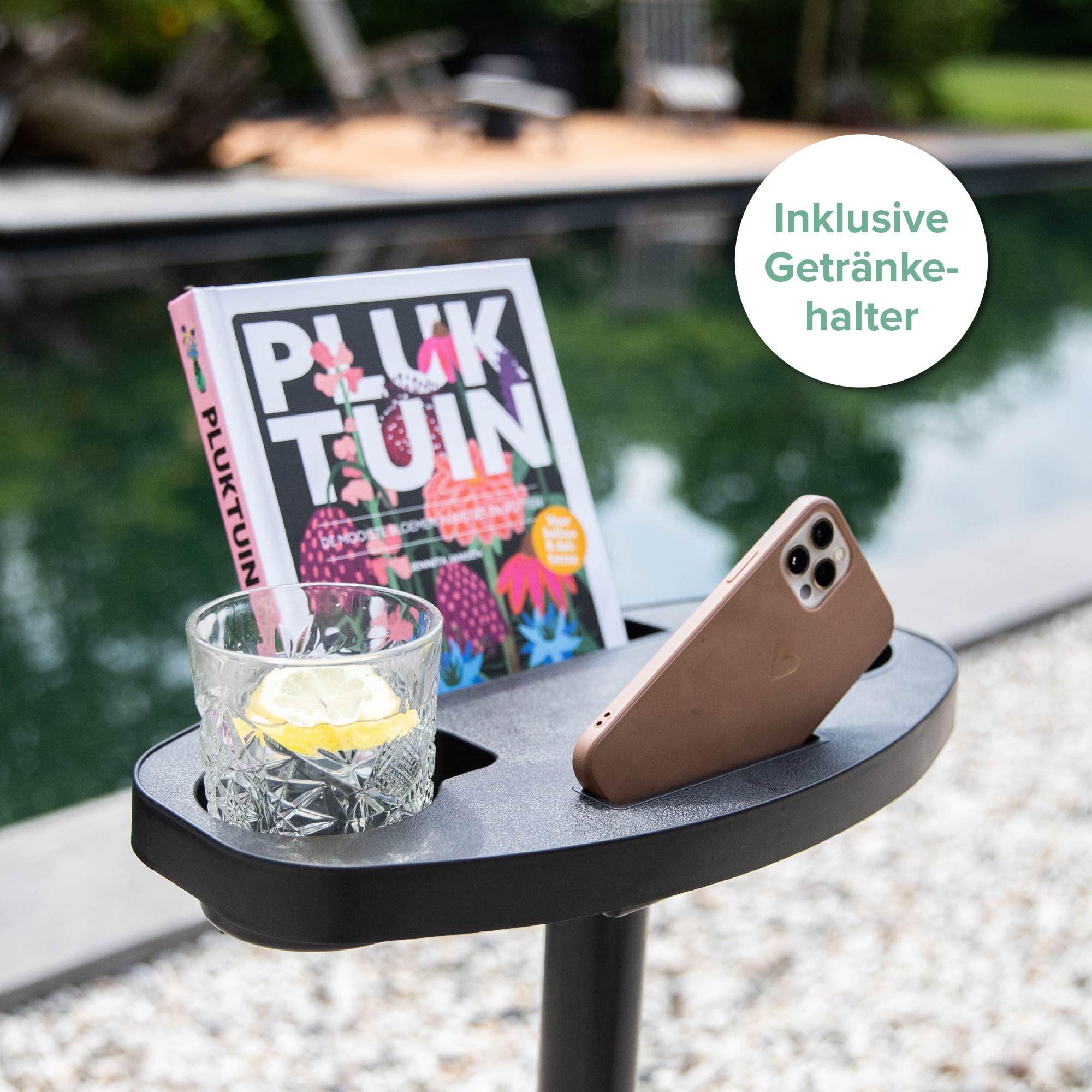 VITA5 Hängematte mit Gestell und Tisch - Hängematte Outdoor für den Garten, Pool & Balkon - Großzügige Hängematten 2 Personen - Doppelhängematte mit Ständer und Beistelltisch - 200 kg Belastbarkeit