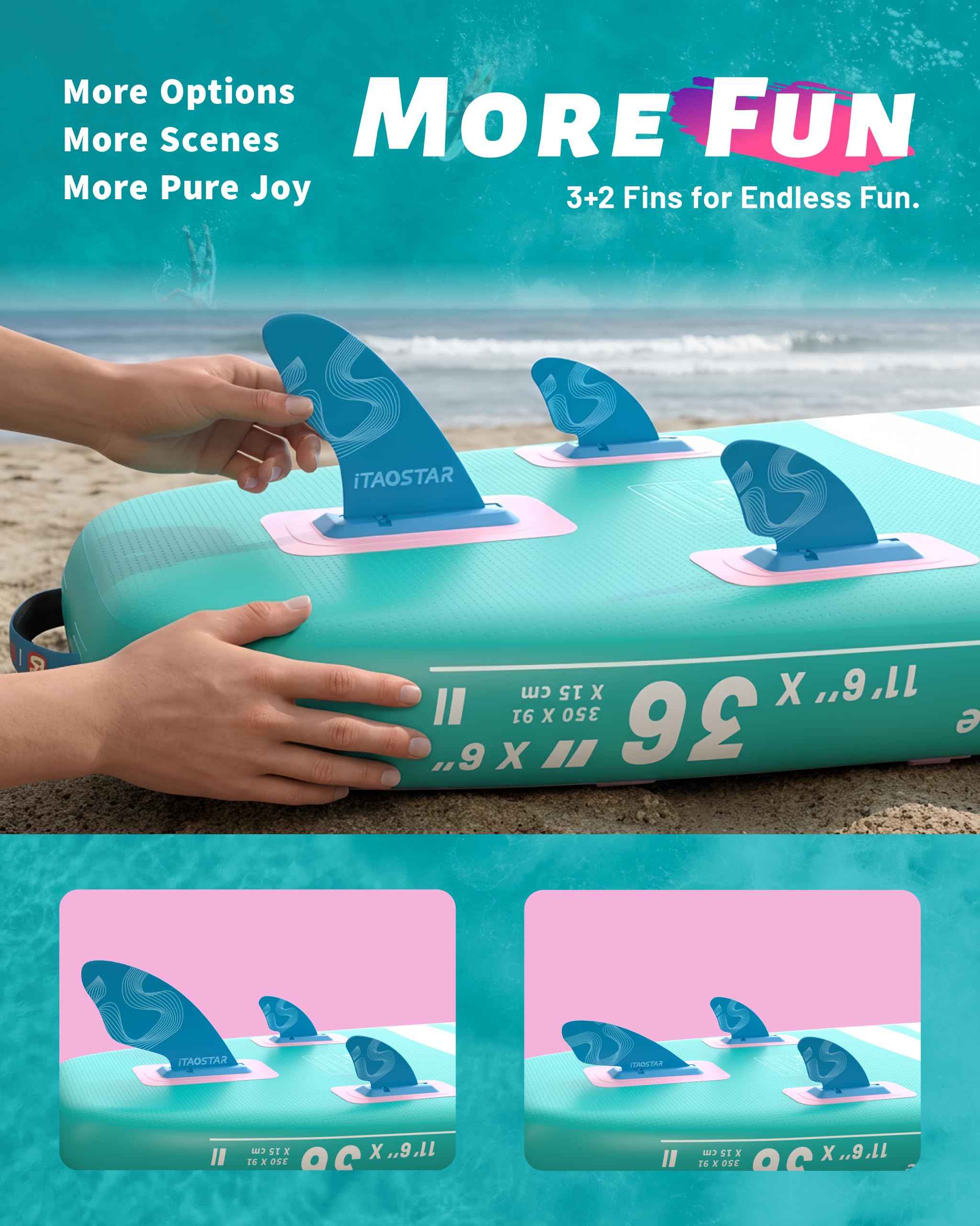 iTAOSTAR Stand Up Paddling Borad, Sup Board Aufblasbare, Stand Up Paddle Board for Anfänger,SUP Borad Mit Sitz,Komplettes Zubehör Allround Surfbrett für Yoga Paddle Board Pink/Orange/Yellow