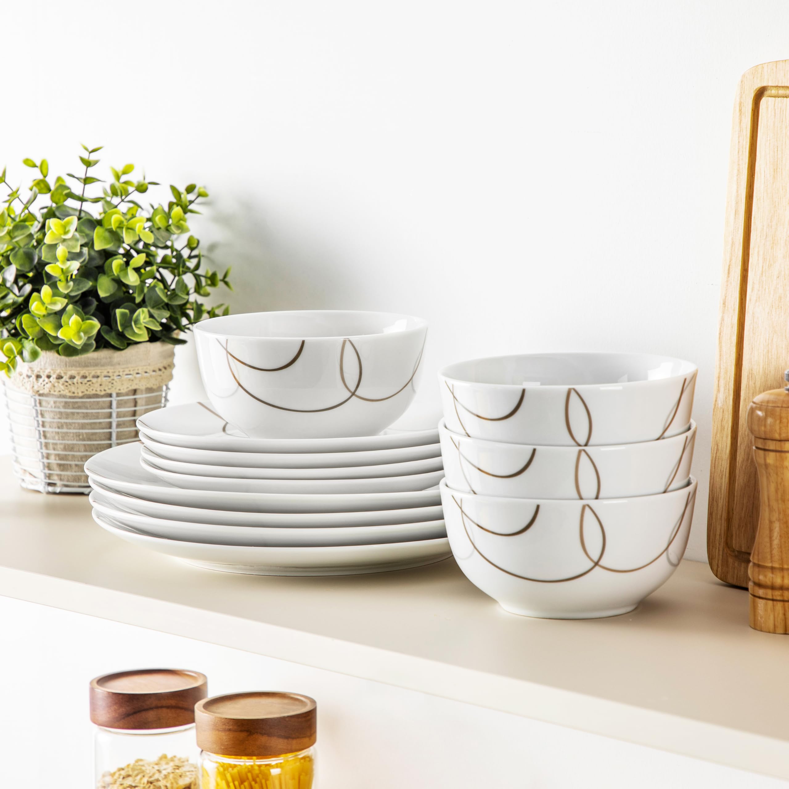 Tocador De Maquillaje Con Luz VEWEET SERENA 30 Piezas Vajillas