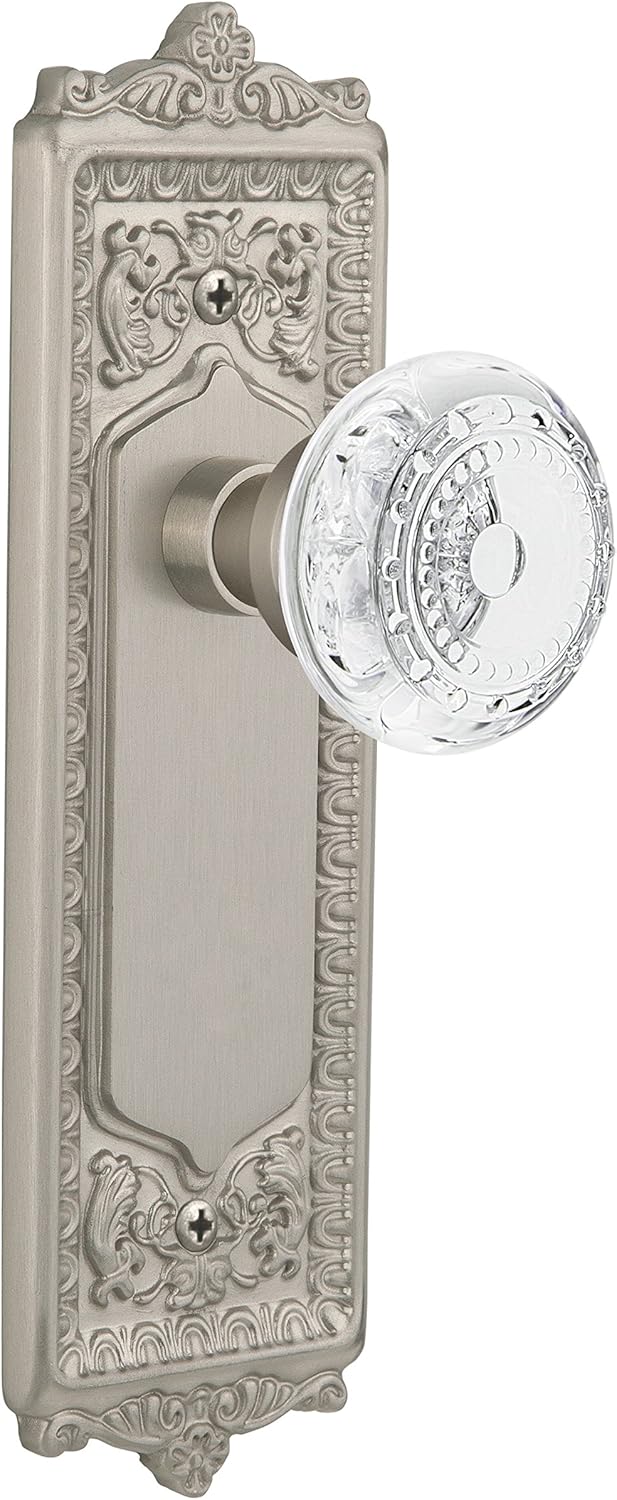 Nostalgic Warehouse 752029 Egg & Dart Plate, Backset Size: 2.75", Satin Nickel