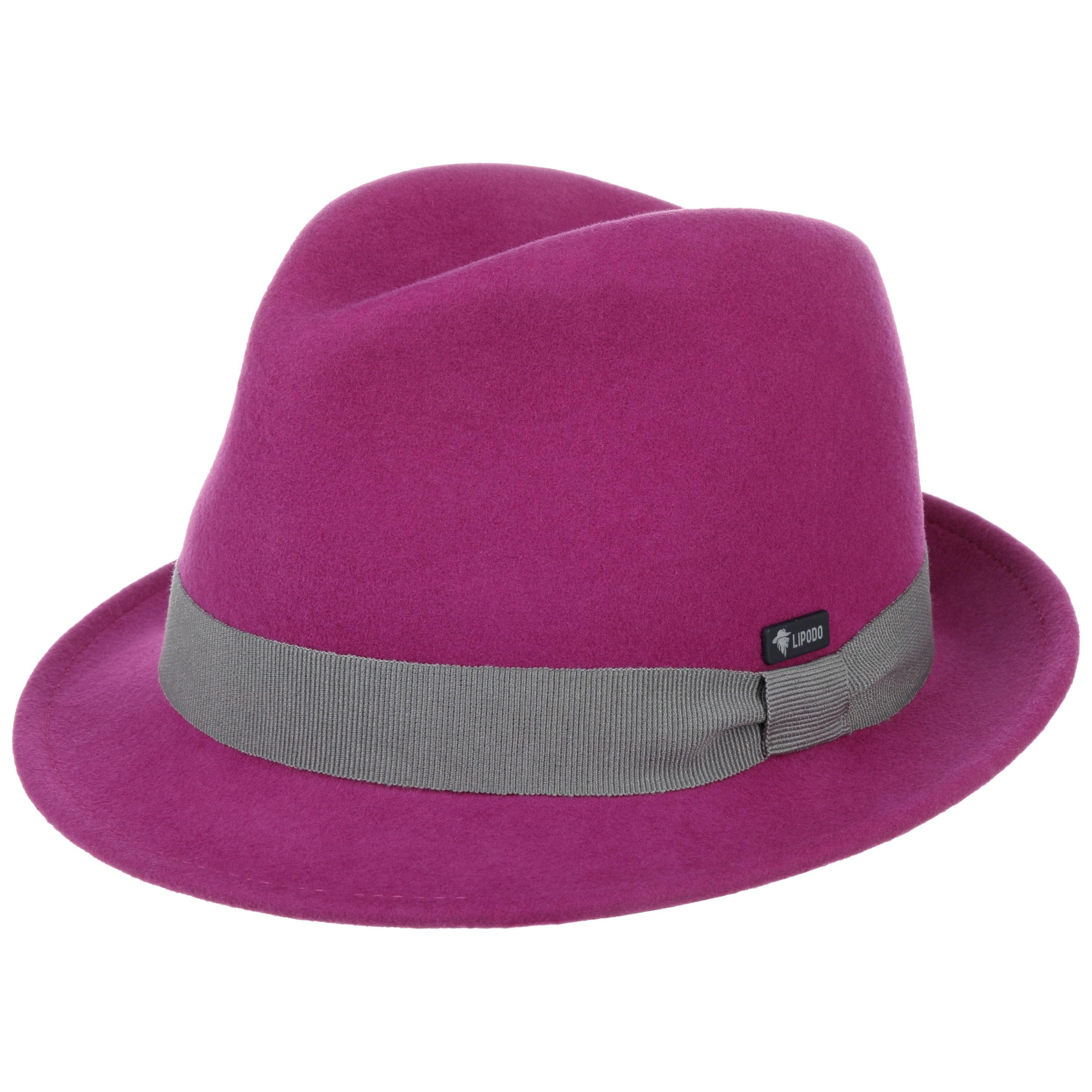Lipodo Fuchsia Kids Wool Felt Trilby Hat Fedora (One Size - )