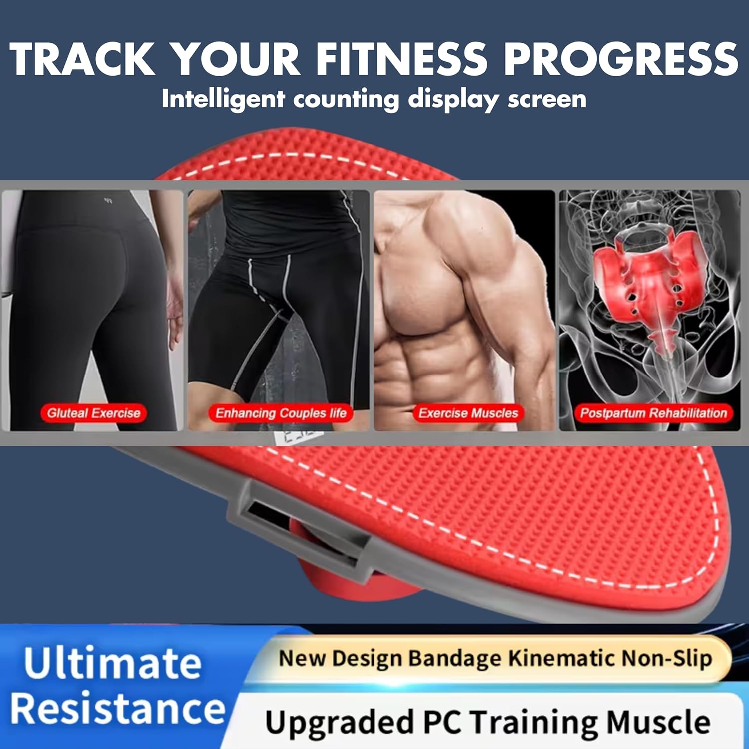 Adjustable Inner Thigh Exerciser for Women and Men 0 to 110 lbs Resistance Hip and Leg Workout Trainer Compact Home Fitness Equipment for Thigh Glute Core and Arm Training