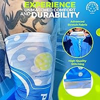 Vista 4 de Mangas de brazo de pickleball – Ajuste de compresión y protección UV – Mangas deportivas transpirables para jugadores – Tamaño M/L – 5 diseños