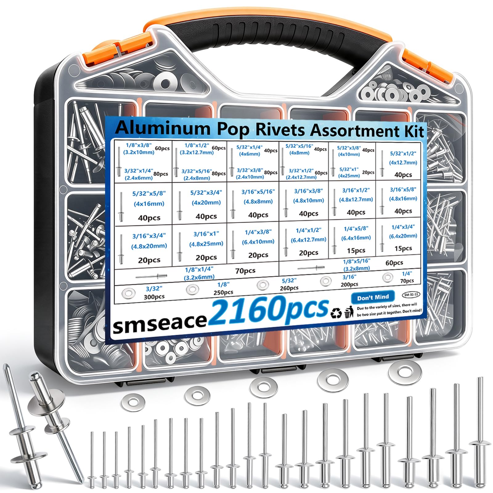 Stainless Steel Rivets Kit - 1000 Pcs -8