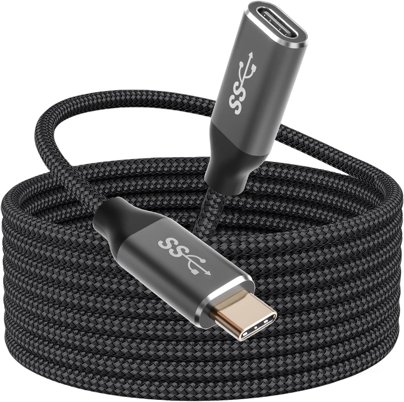 – 100W USB C Extension Cable 2M/6.6ft USB C 3.1 Gen2 10Gbps 4K 60Hz Male To Female Extended Braid Cord 5A Fast Charging & Audio cable Compatible with MacBook Pro 2022 iPad Pro XPS Galaxy S23 S22 Ultra