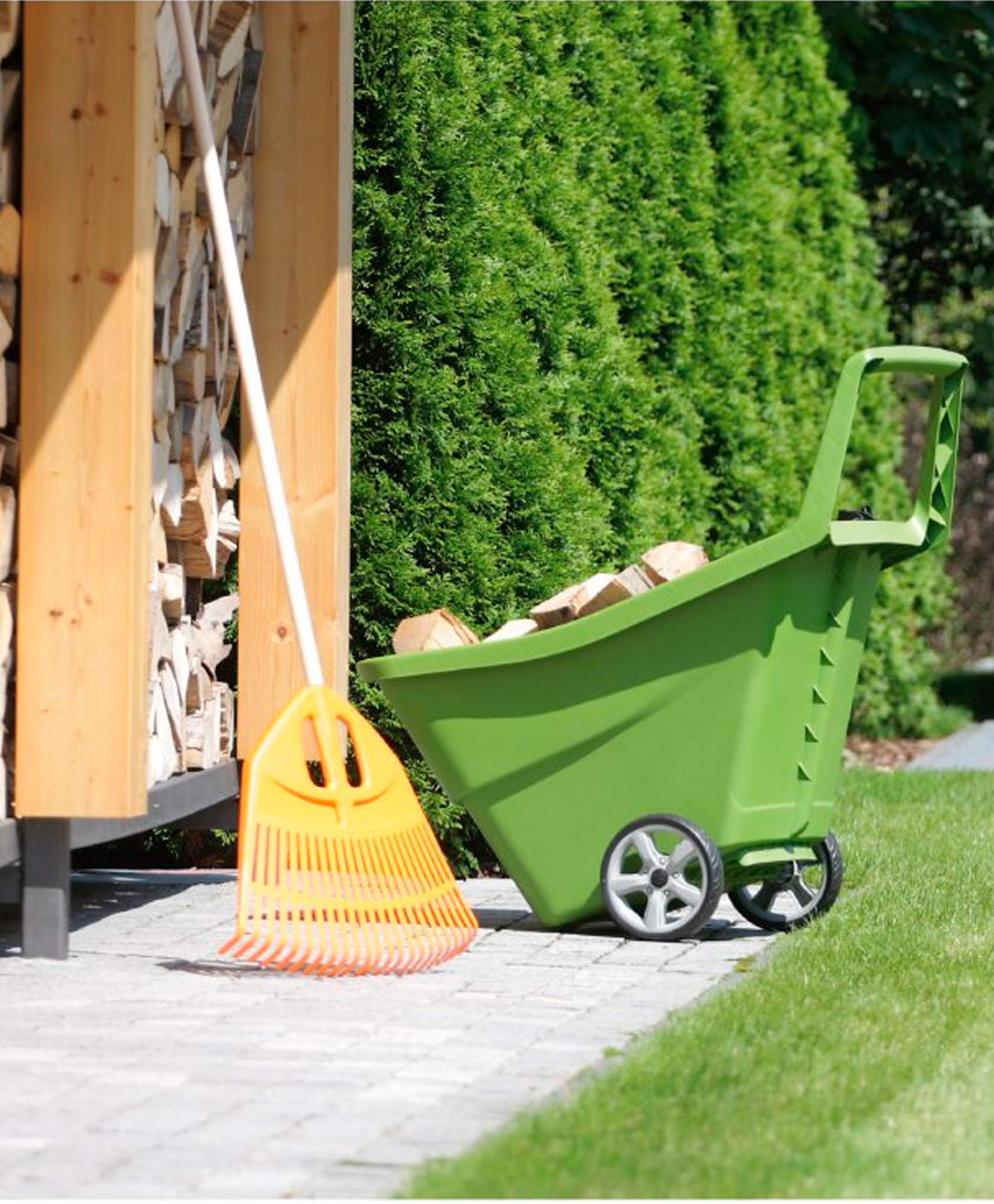 Prosperplast Gartenwagen "Load & Go" 95 L in olivgrün 79,9 x 59,3 x 72,4 cm