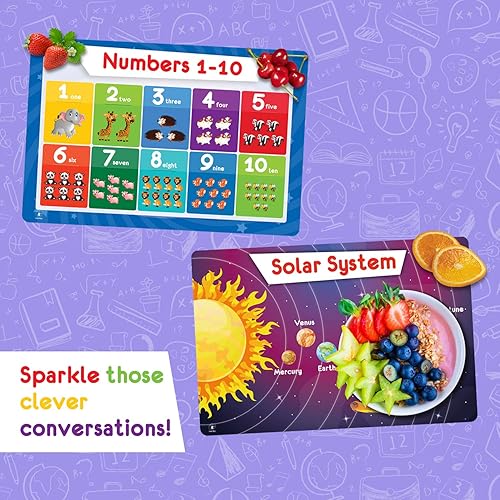 Miniatura 4 de Simply Magic 5 manteles individuales para niños - Manteles individuales infantiles antideslizantes, lavables y reutilizables, manteles individuales