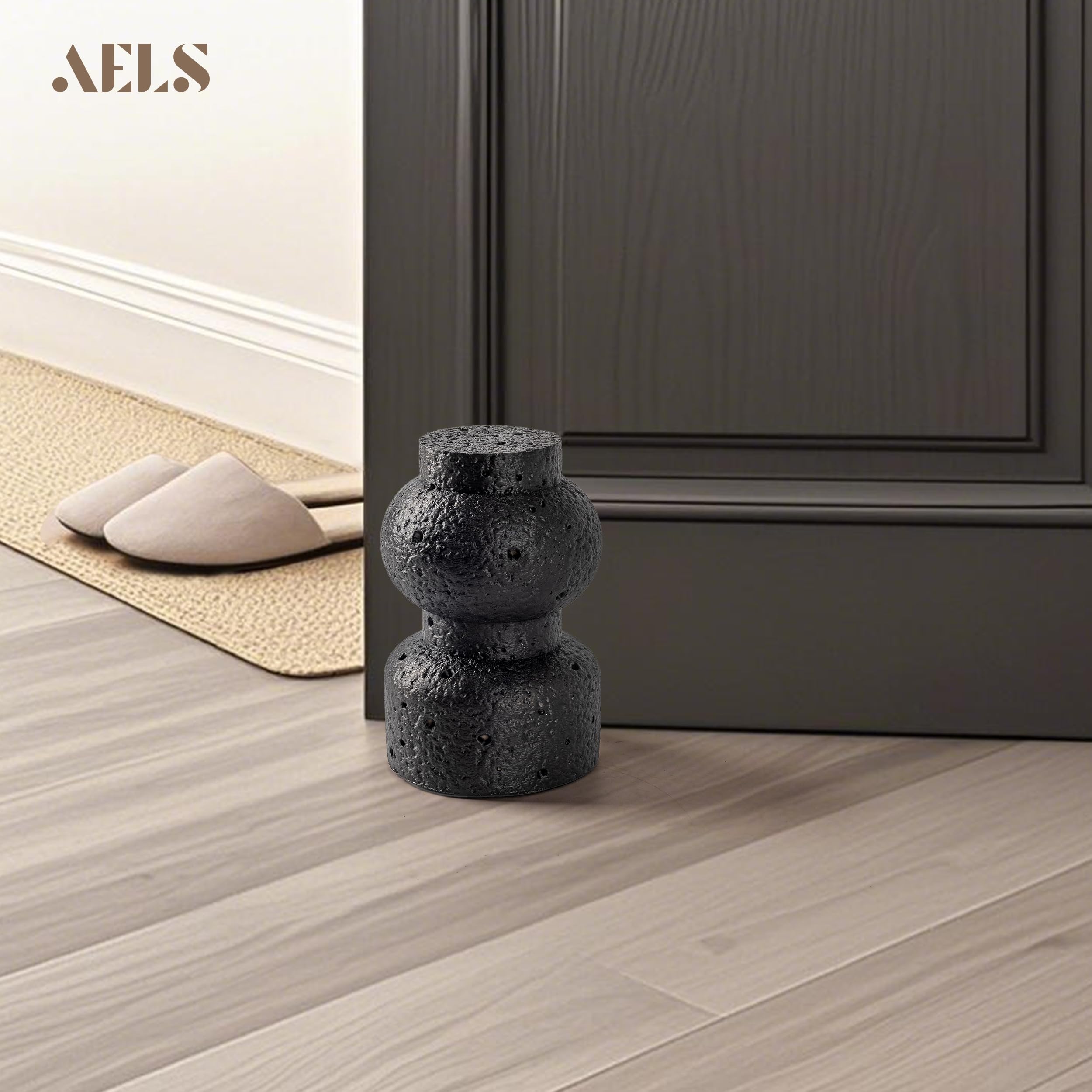 AELS Fermaporta decorativo testurizzato, resistente e senza trapano, design portatile per interni ed esterni, ideale per patio, cortile, giardino, elegante decorazione per la casa moderna di metà
