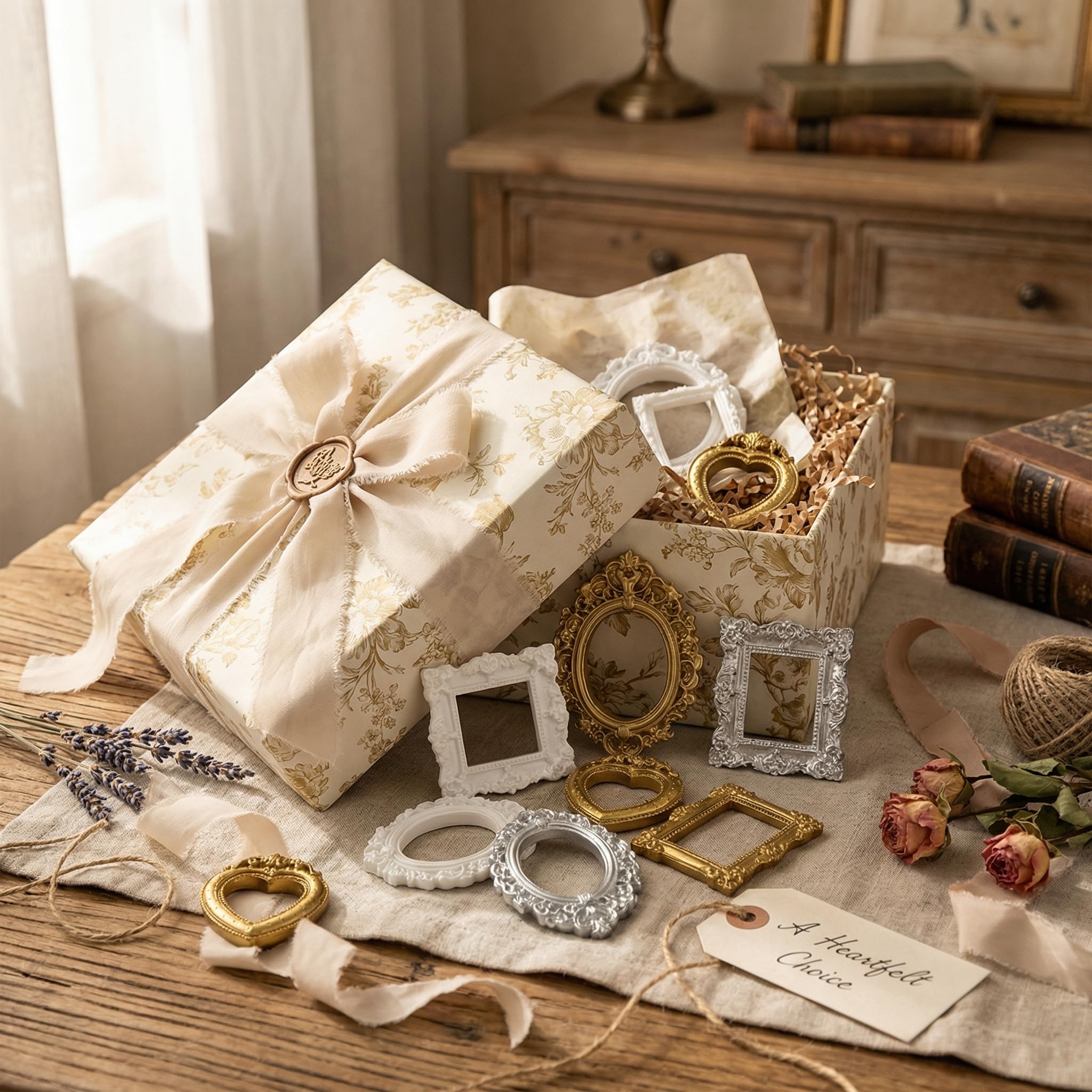 PLUSHCEWT 12 Stück Mini Bilderrahmen Vintage Set, Kleine Bilderrahmens in Gold Silber Weiß, Bilderrahmen Set Verschiedene Größen für DIY Basteln Home Deko Geschenk, Aufbewahrung von Fotos Erinnerungen Küche, Haushalt &