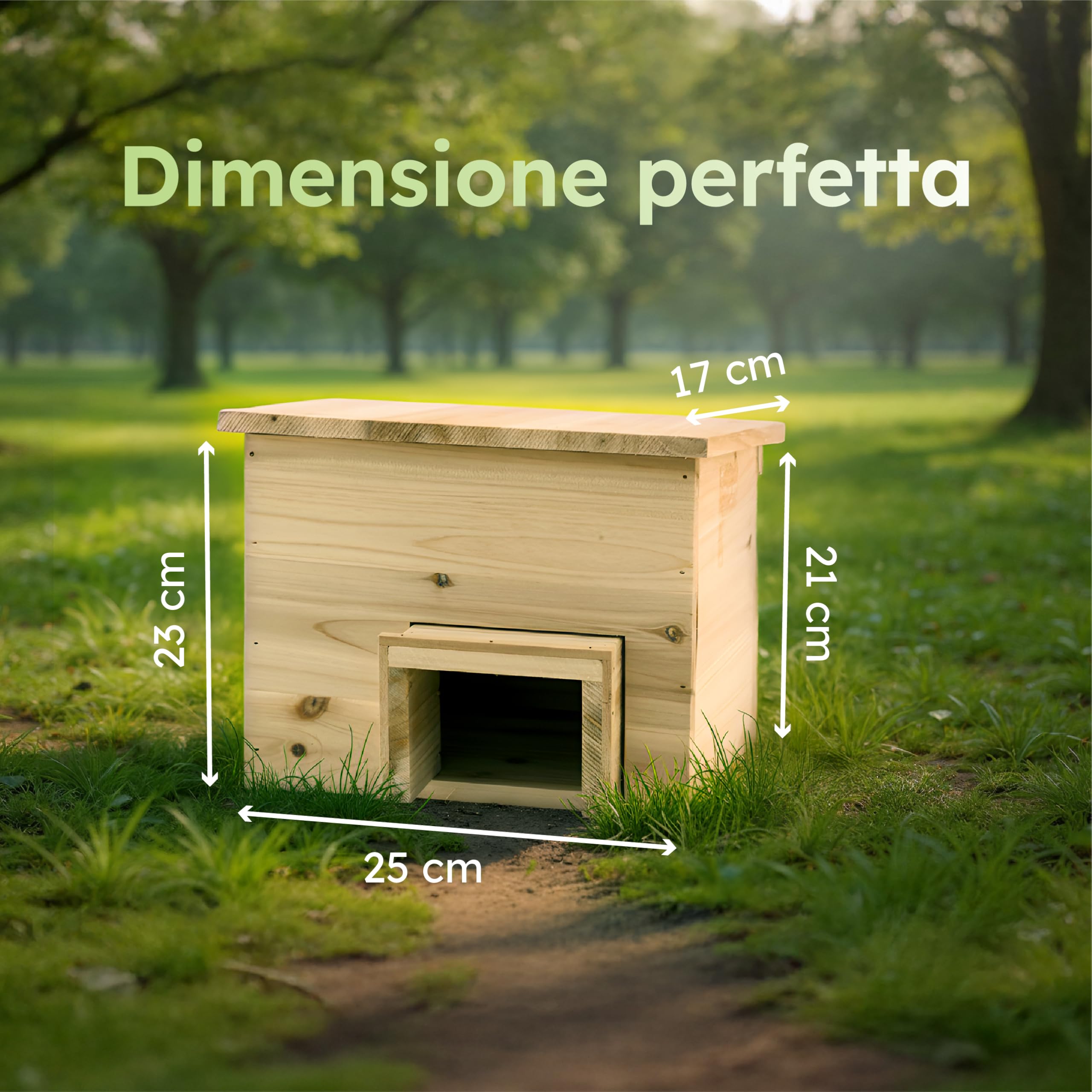 Moorland Casetta per ricci rifugio compatto in legno FSC® naturale base
