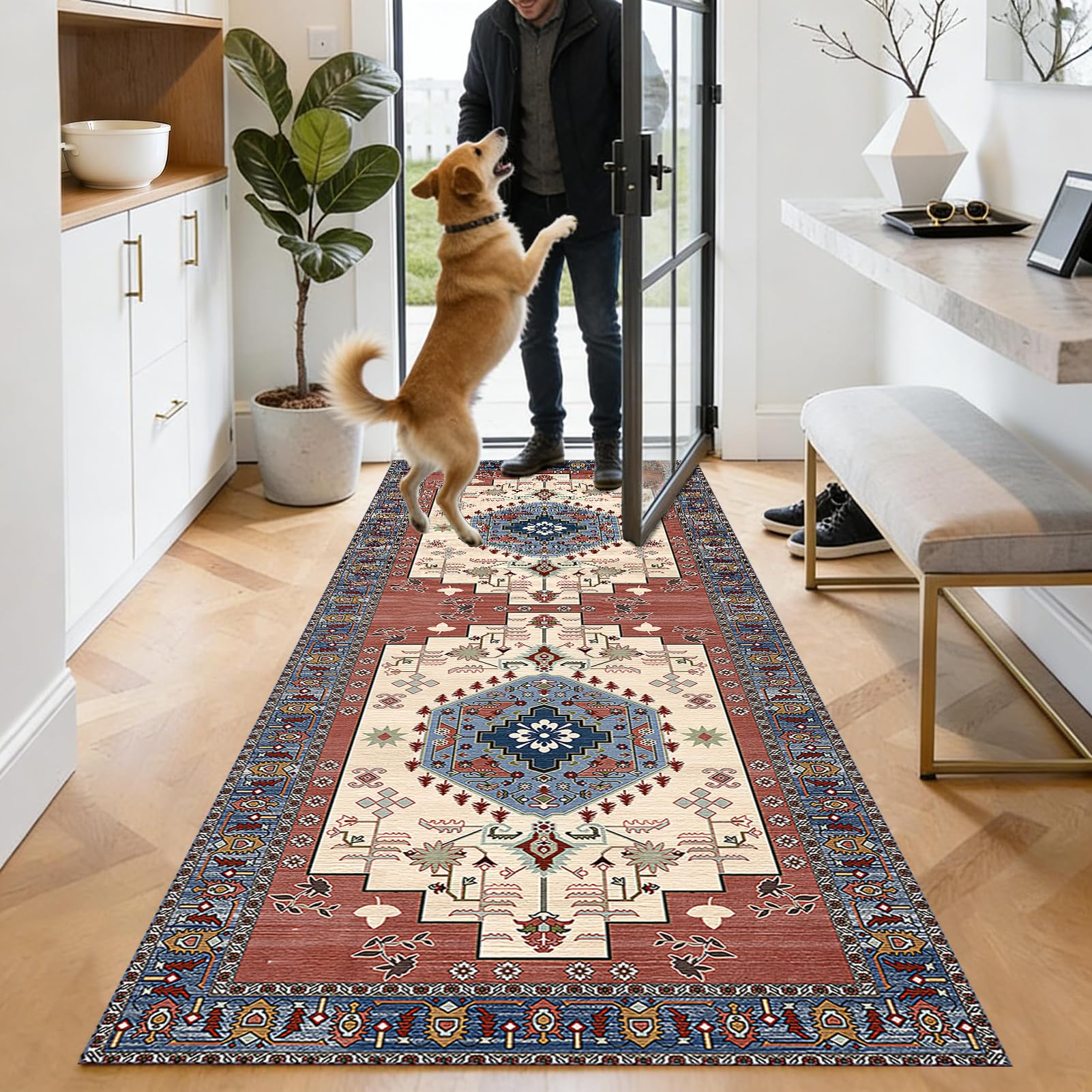 Tapis de Couloir Long, Tapis pour Cuisine Devant évier 90 x 450 cm