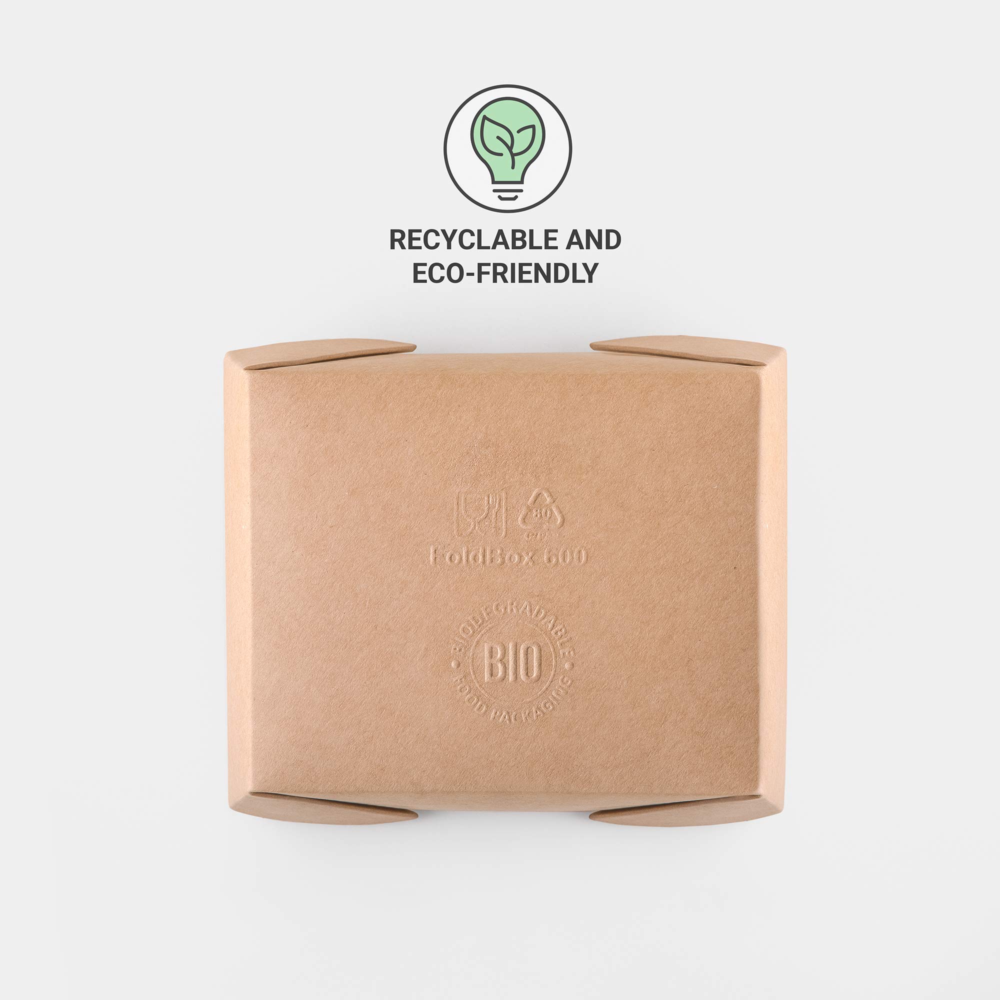 Lot de 25 boîtes jetables en papier kraft, anti-fuite, pour aliments à emporter (600 ml)
