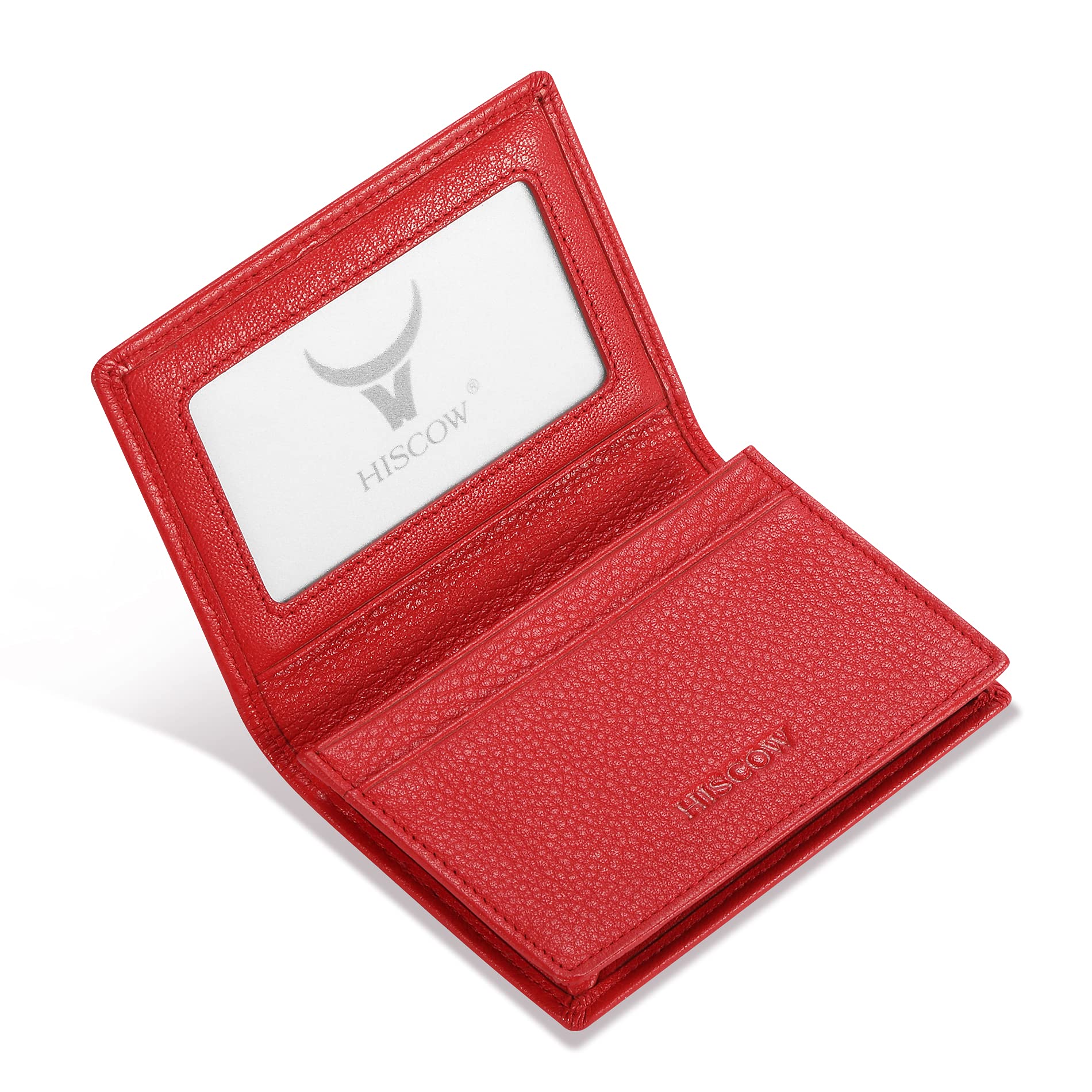 Leather Business Card Case Holder for Men & Women, Italian Calfskin