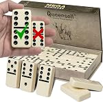 Dominos Set for Adults, Double 6 Dominoes Set with 28 Tiles in Wooden Case, Classic Dominoes, Family Board Game for Kids & Adults, Travel Game for Family Game Night, Juegos de Mesa