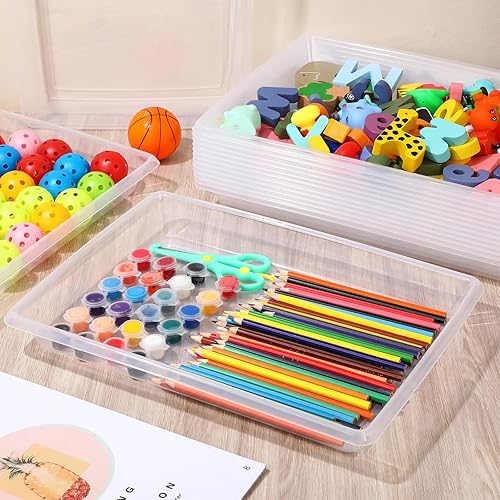 Miniatura 5 de Maitys 15 bandejas de plástico para actividades artísticas y bandejas organizadoras de 14.57 x 10.63 x 1.77 pulgadas, bandeja de almacenamiento para