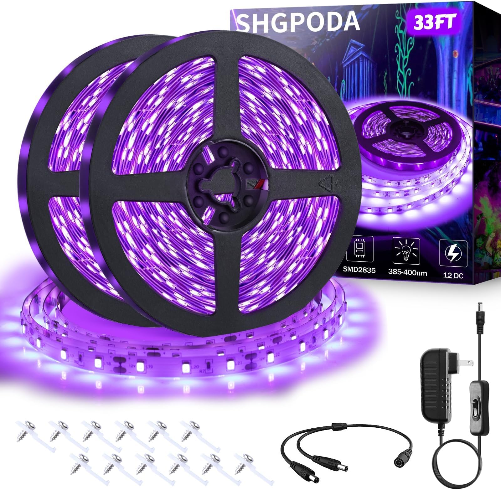 SHGPODA JINWEI LED Black Light Strip Kit