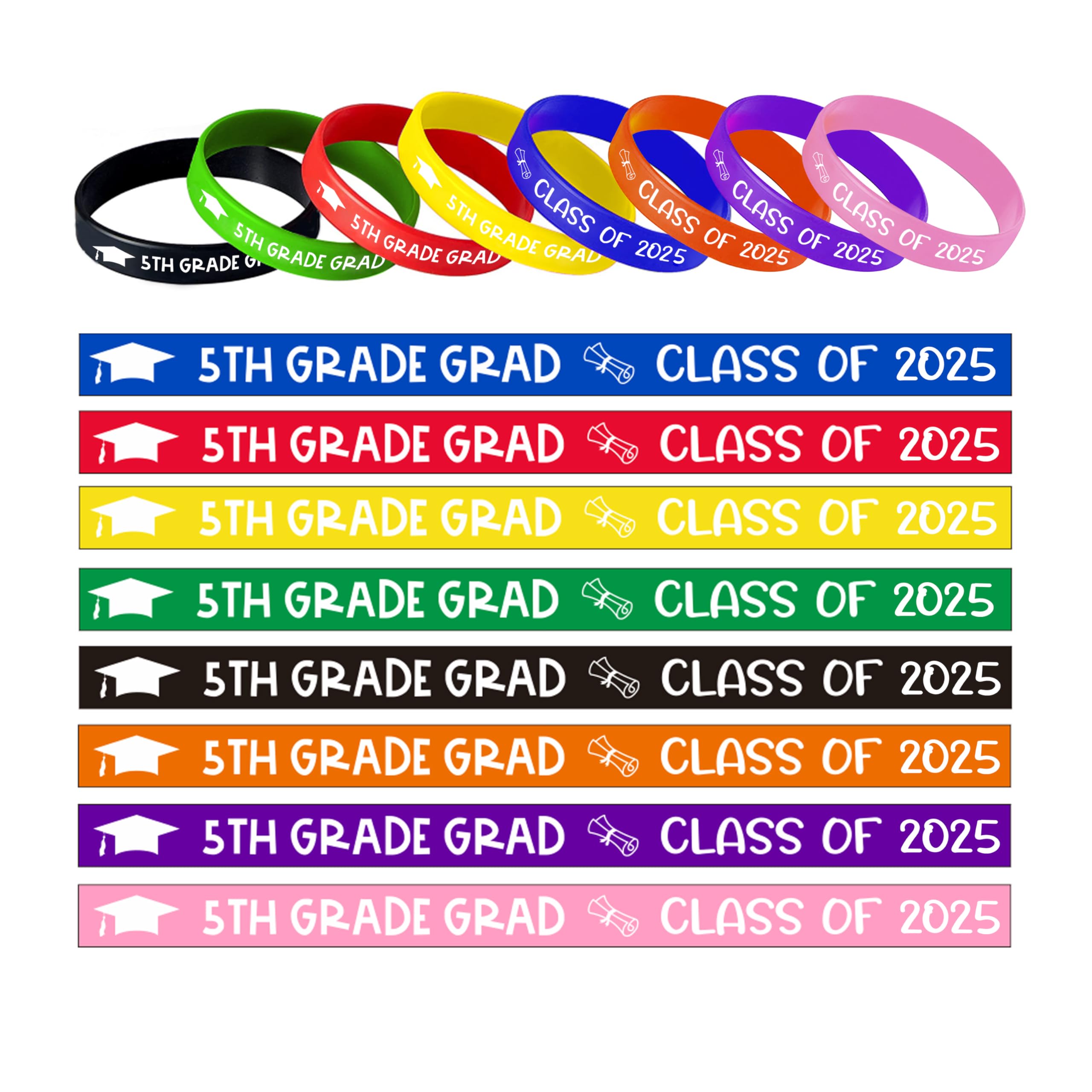 5th Grade Graduation Wristbands, 5th Grade Graduation Decorations 2025, Boy Girl Kids 5th Grade Graduation Gifts for Students, Graduation Silicone