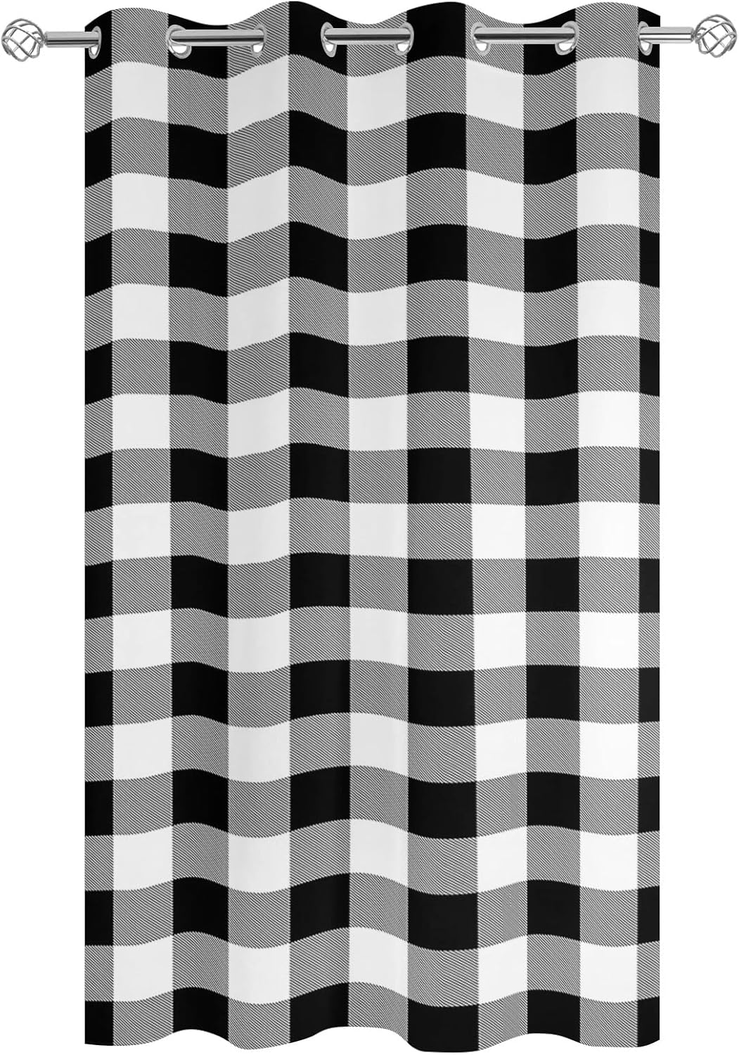 Outdoor Curtains for Patio Waterproof Buffalo Check Plaid Grommet Curtain for Indoor Outdoor Gazebo Porch Pergola Cabana 1 Panels, 52"x 108" 1 Panel Black White Plaid Farmhouse