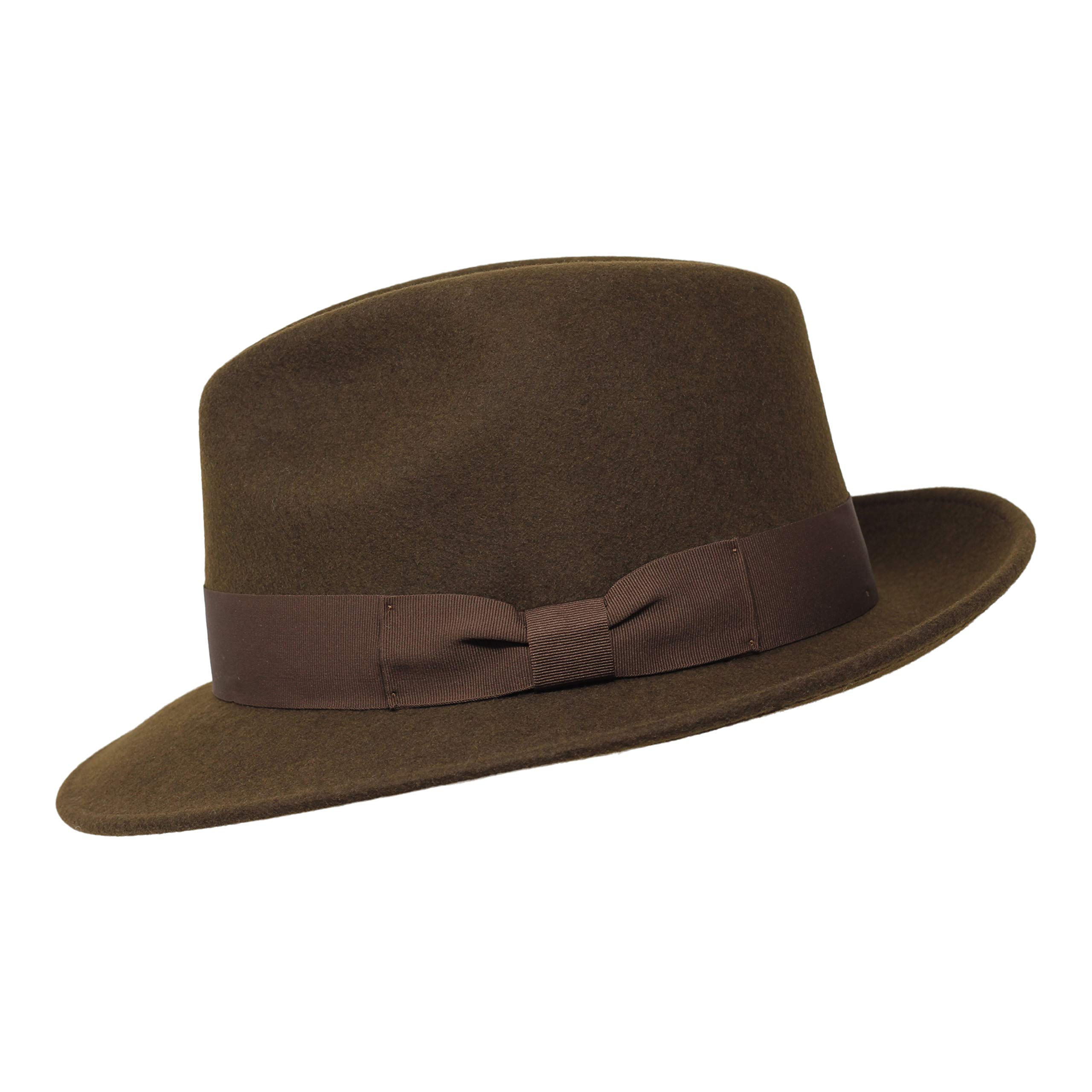 Borges & Scott Swift - Summer Fedora - lekka - 100% wełniany filc - kruszony w podróży - wodoodporny - zatrzaskowy brzeg