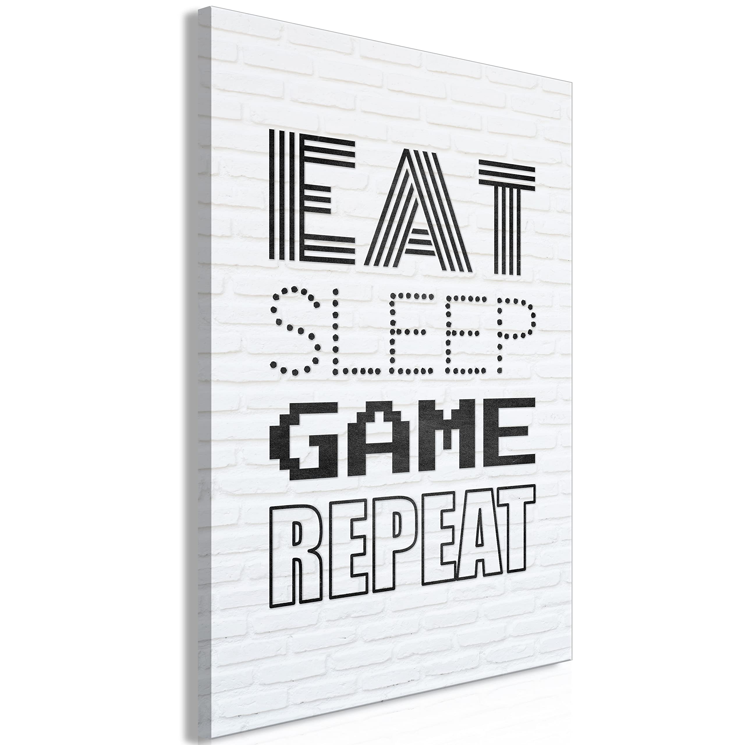 artgeist Acoustic Canvas Wall Art Print for Gamers 24x35 in - 1pcs Picture with Acoustic Foam Sound Print Artwork Room Acoustics Soundproofing - Console Game Inscription m-A-1097-b-a