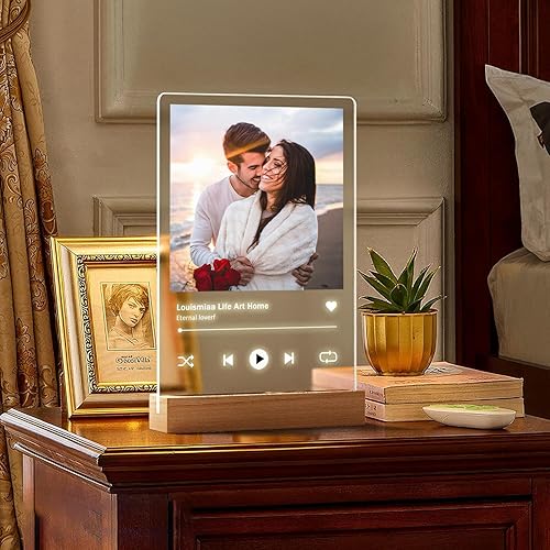 Miniatura 6 de LOUISMIAA - Marcos de fotos personalizados, luz nocturna, marco de fotos personalizado, marco de fotos personalizado, aniversario, cumpleaños, día