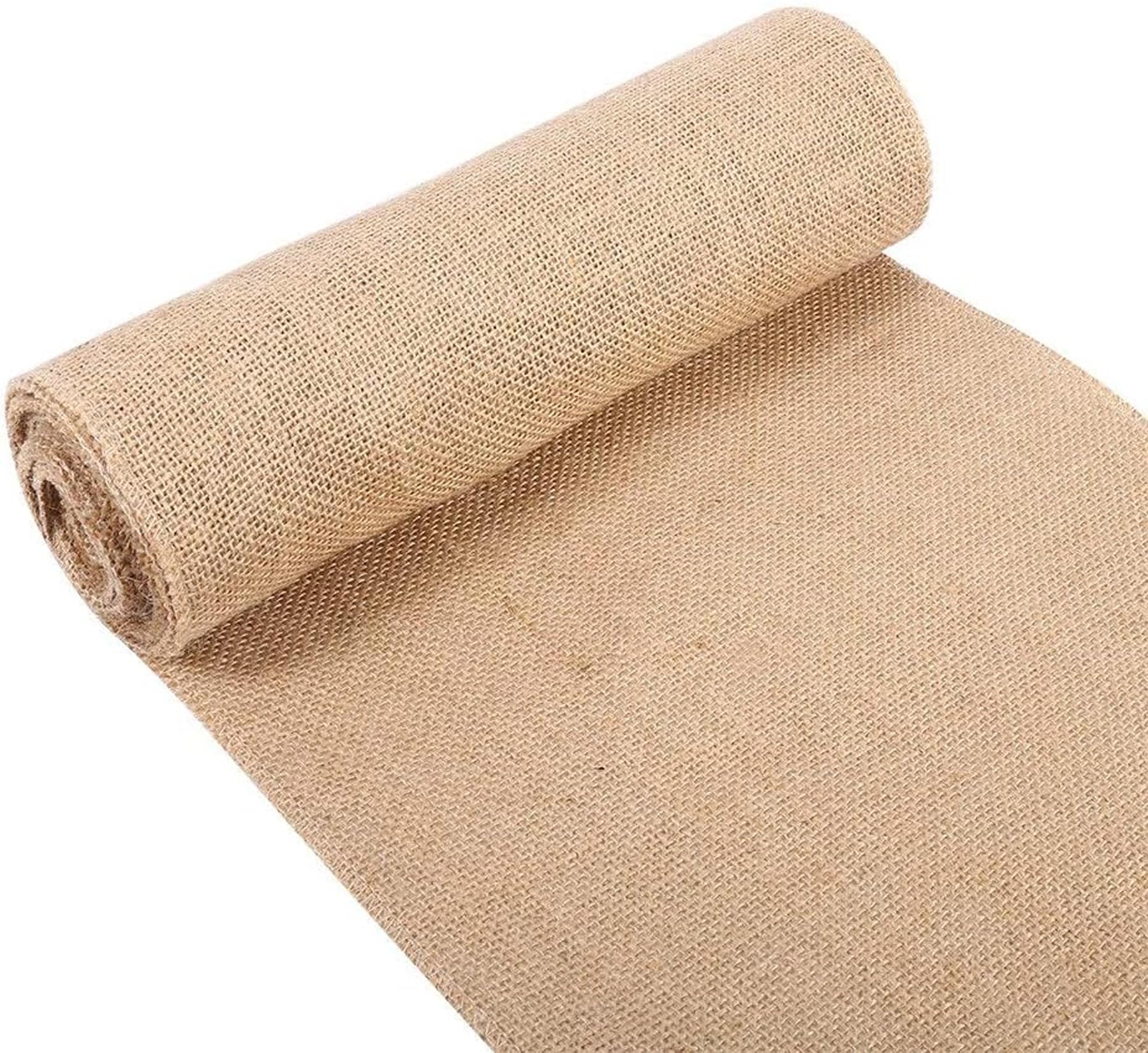 MDS - 50 Inch X 50 Feet Long 100% Natural Burlap Wedding Aisle Runner, Indoor Outdoor Jute Hessian Burlap Aisle Runner Carpet Walkway for Wedding Ceremony Prom Parties Event Décor Rustic Farmhouse