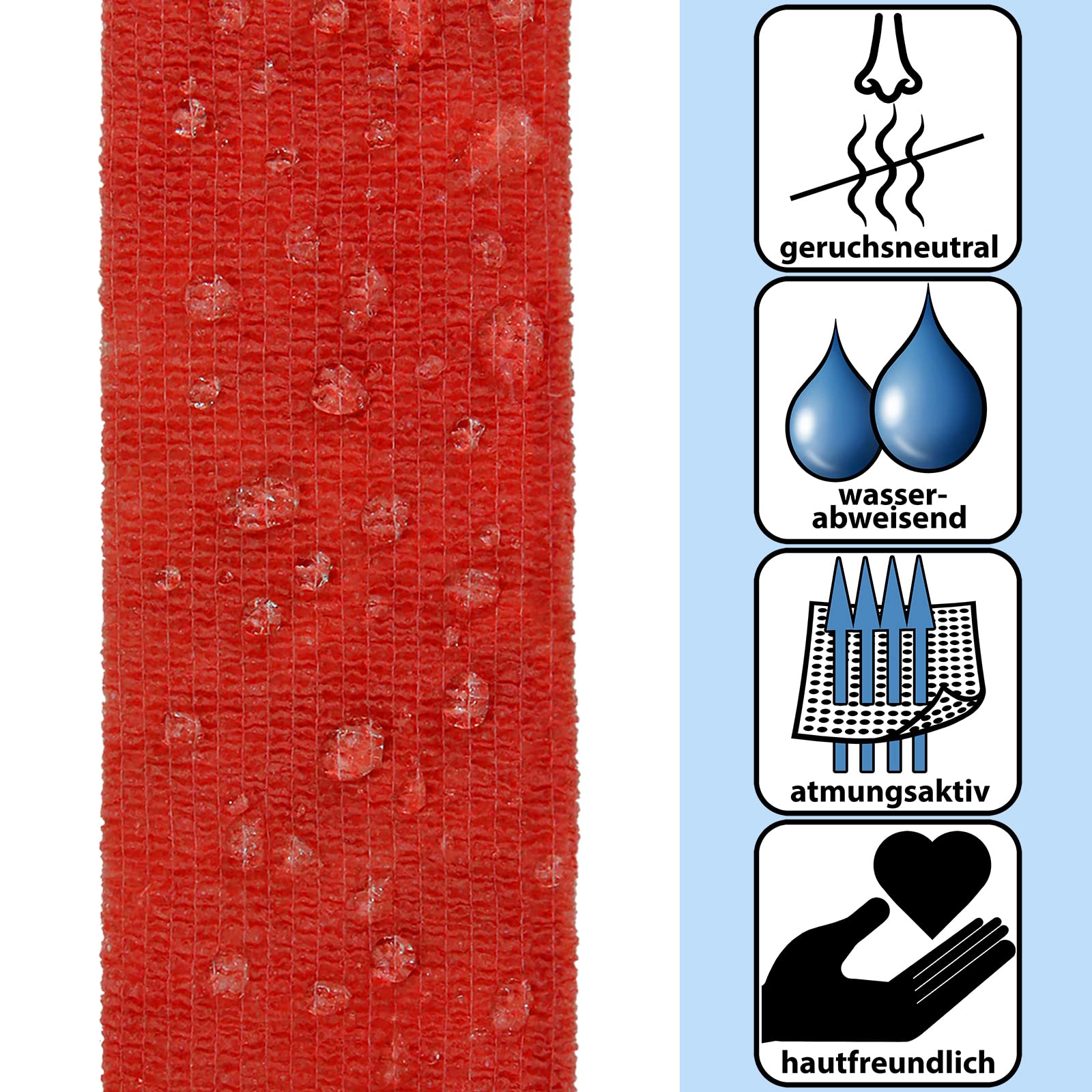 ALPIDEX 6 rolek bandaż samoprzylepny 5 cm x 4,5 m spójny bandaż owijka sportowa taśma samoprzylepna samoprzylepna ręka kolana kostki Vet Wrap pies kot koń, kolor: czerwony