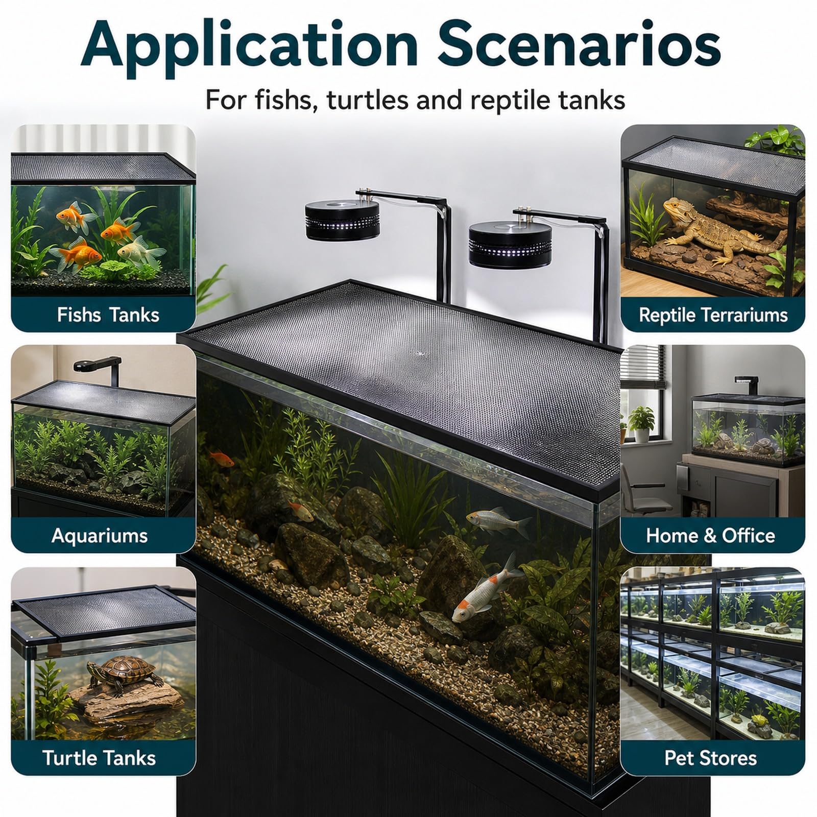 Magnetische Aquariumabdeckung,Fischtankdeckel Schutznetz,Ersatznetz für Aquarien,Aquarium Abdecknetz,Ventilation,Zuschneidbar,für Reptilien,Schildkröten Andere Tiere