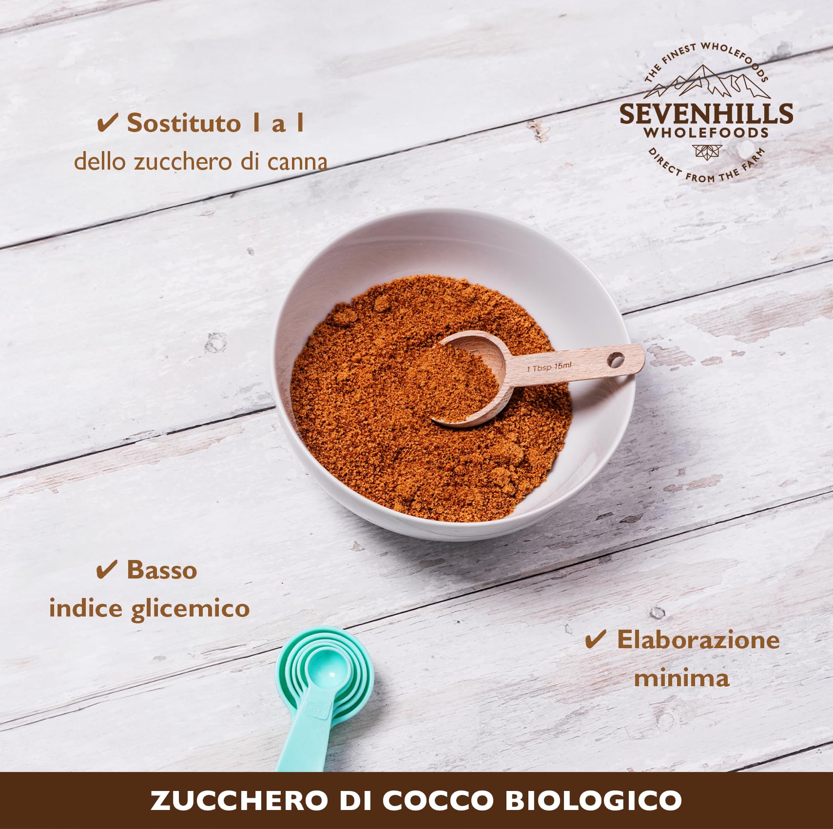 Sevenhills Wholefoods Zucchero Di Cocco Bio 1.8 kg, dal fiore di nettare di cocco, per bevande, dessert e prodotti da forno