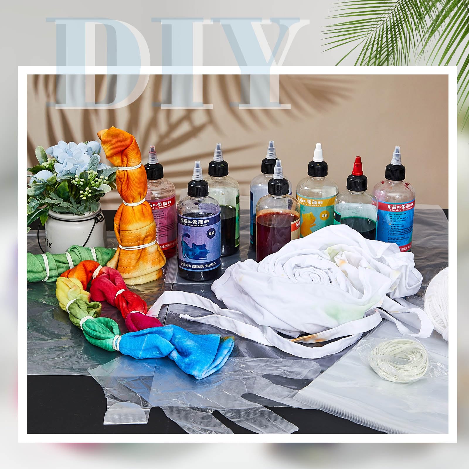 Silkfly 6 Pcs Cotton Slouchy Beanie Hats for Tie Dye, White Cotton Tie Dye Hats Bulk, DIY for Decorating, Crafts for Large Groups - Image 7