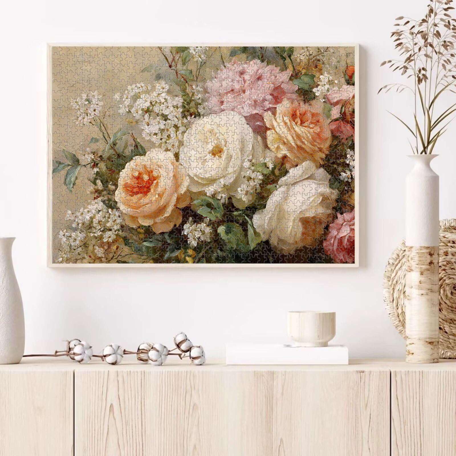 1000 Pièces Puzzle Adulte Rétro & Fleur Puzzle en Bois Robuste 1T#354 | Puzzle en Bois, Découpe de Précision, Encres aux Couleurs Vives, Loisir Relaxant, Décoration Intérieure, Cadeau, 50x75cm