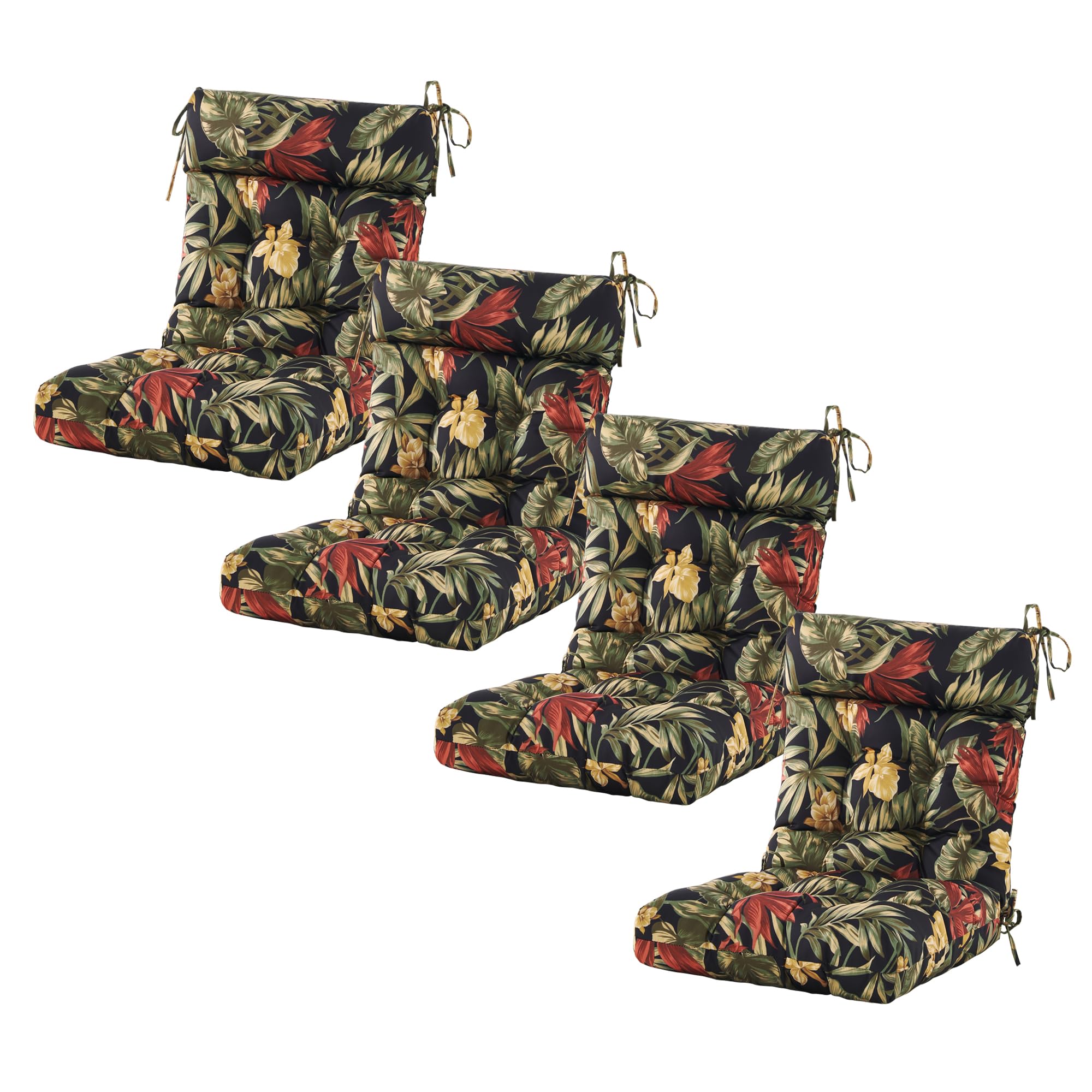 ARTPLAN Outdoor Chair Cushion,Tufted Adirondack Patio Chair Cushion,Wicker High Back Outdoor Seat Cushion,Set of 4,44" L x 21" W x 4" H (4 Pack),