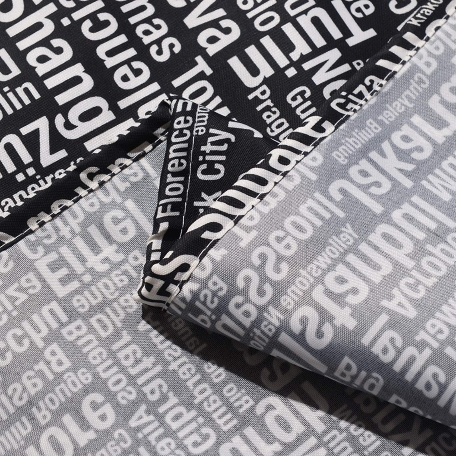 KnSam Cortina de Ducha, Resistente al Agua, antimoho, Lavable con 12 Anillos de Cortina de Ducha, diseño de Letras, para baño, bañera, Gris, 220 x 200 cm