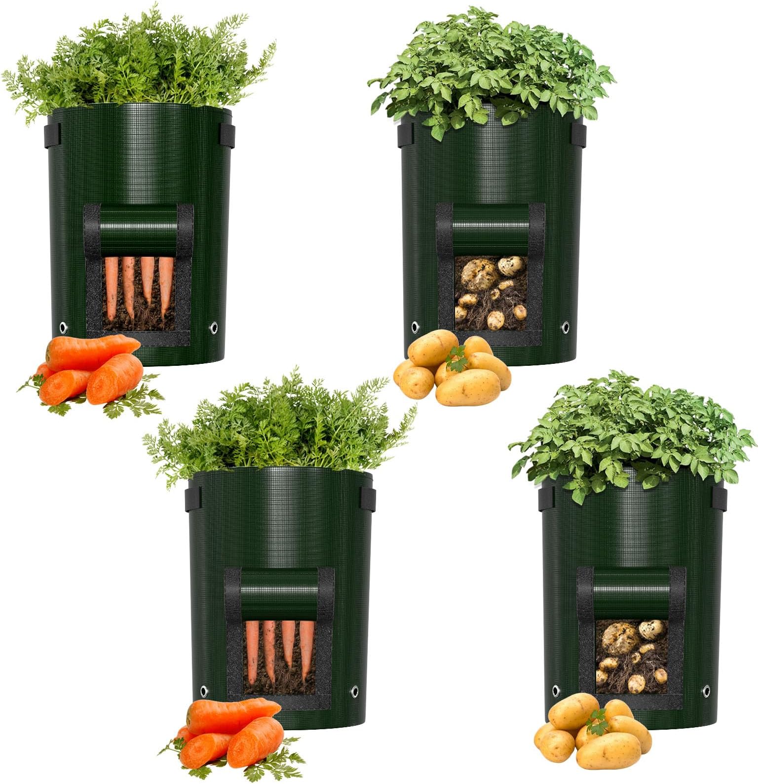 Sunallwell 4 Pack Potato Grow Bags Fabric Pots Grow Bags for Vegetables