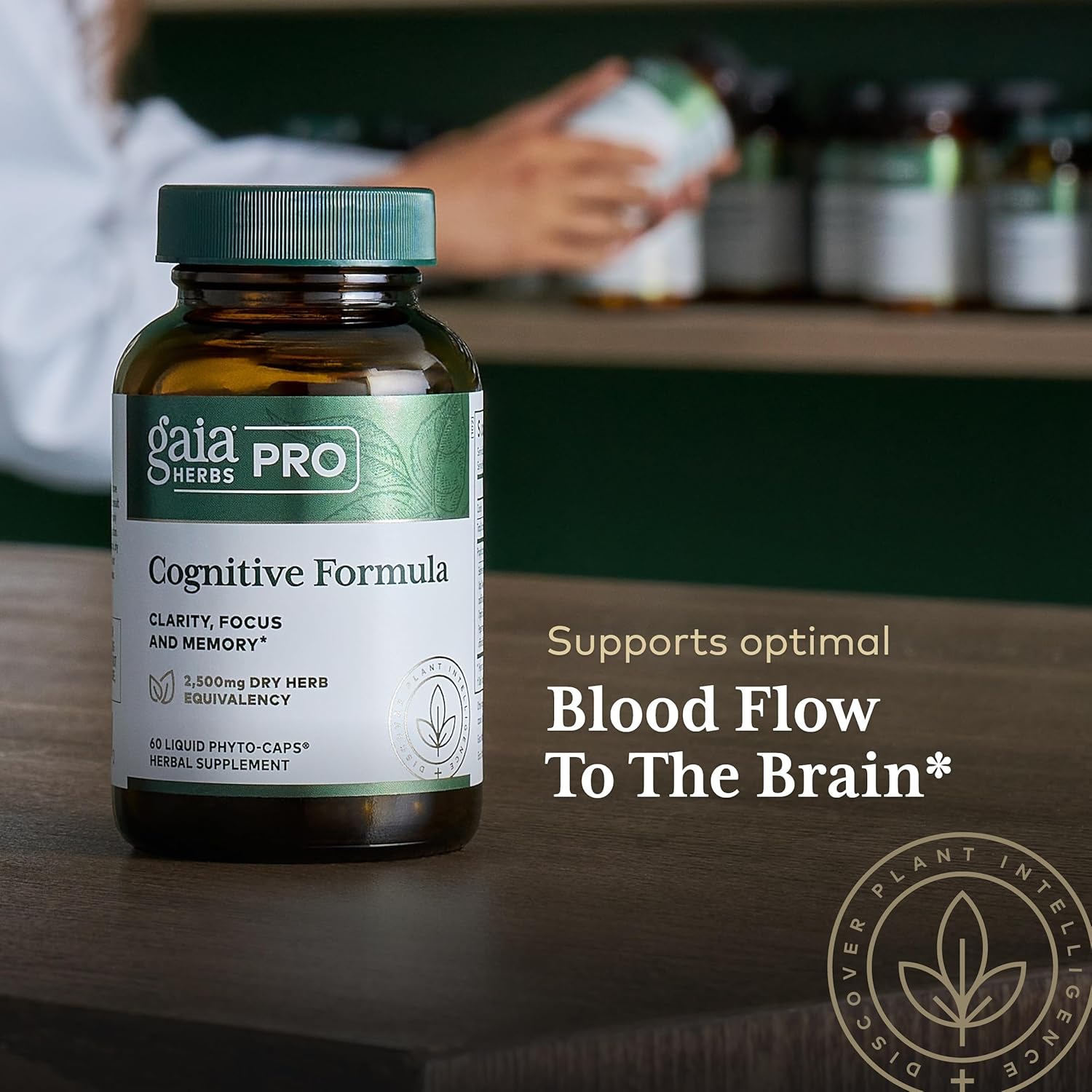GAIA HERBS PRO Cognitive Formula - Brain Health & Blood Flow Support Supplement* - Circulation Support Supplement* with Fo-TI Root, Ginkgo Leaf, & Gotu Kola Leaf - 60 Liquid Phyto-Caps (30 Servings) - Image 5