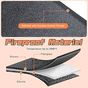 TOHONFOO Hearth Rugs For Fireplaces Fire Resistant, 28 X 48 Inches Fireproof Fireplace Mat Hearth Area Rug, Fireproof Mat For Fireplace Indoor & Outdoor