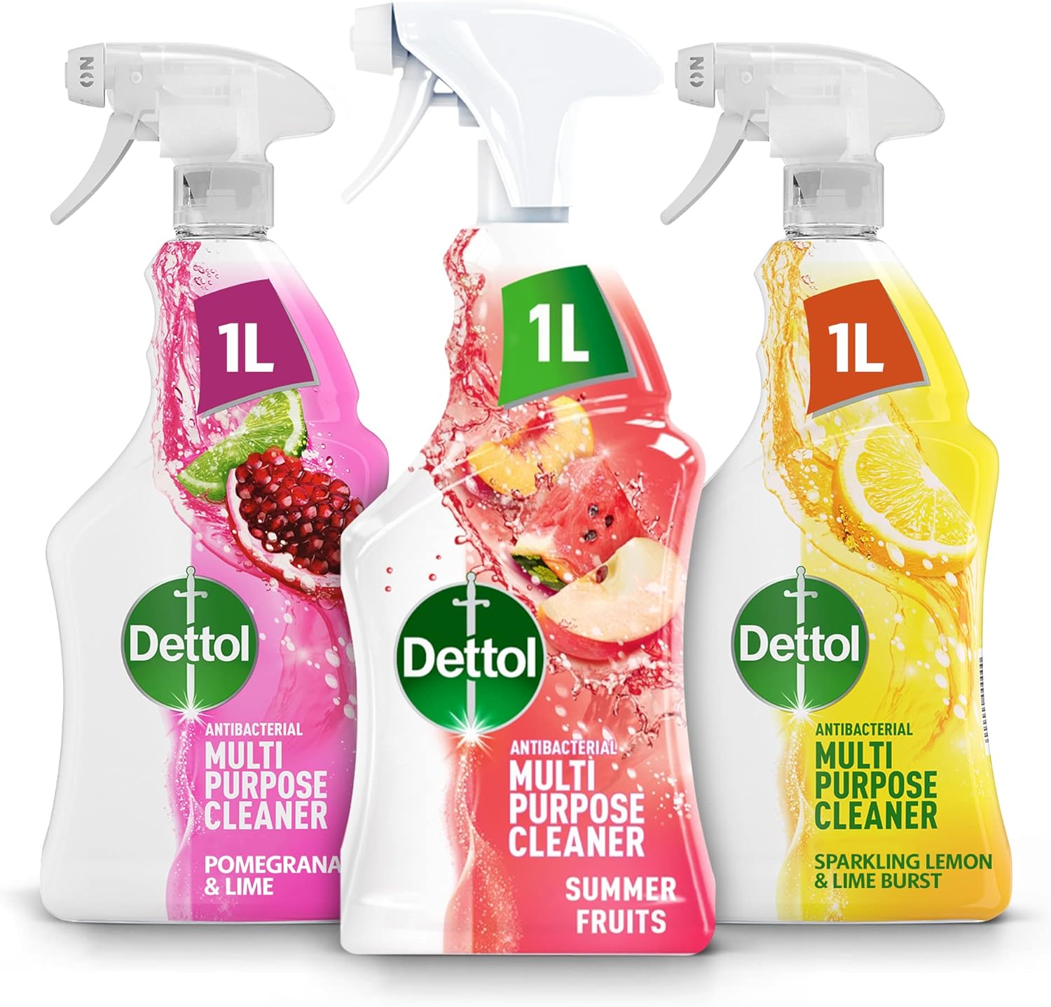 Dettol Antibacterial Sprays, Multipack, Pomegranate and Lime Cleaner 1L
