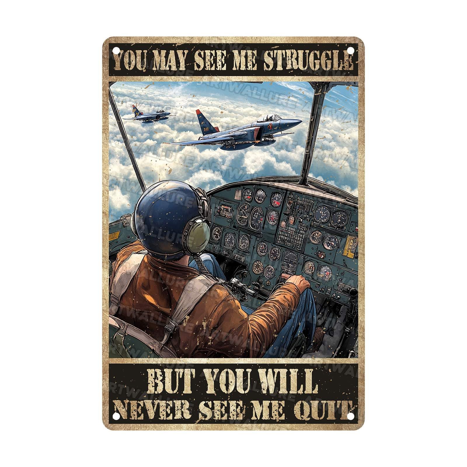 Vintage Metal Sign Air Force Soldier Everything Will Kill You So Choose Something Fun Memorial Day Metal Poster Office Rustic Home Office Bathroom Aluminium Sign Wall Decor 8x12Inch