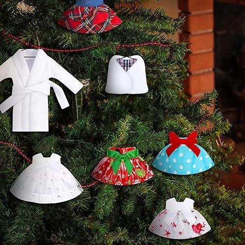 Miniatura 5 de 7 piezas de ropa de Papá Noel, ropa de elfo, accesorios de elfo, chaleco esponjoso de elfo de Navidad y falda para muñeca, decoraciones de Navidad,