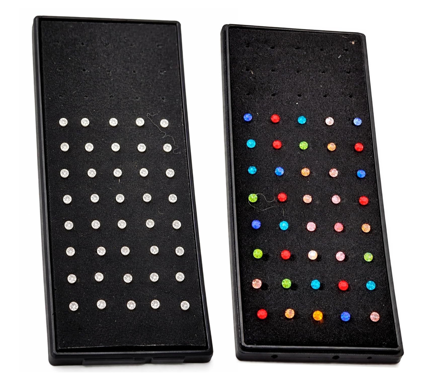 Multicolor & White Crystal Nose Pin Set for Women | Small Stud Nose Pins Pack | Daily Wear Lightweight Nose Jewelry | Non-Piercing Friendly Fashion Nose Studs Combo for Girls-image-7
