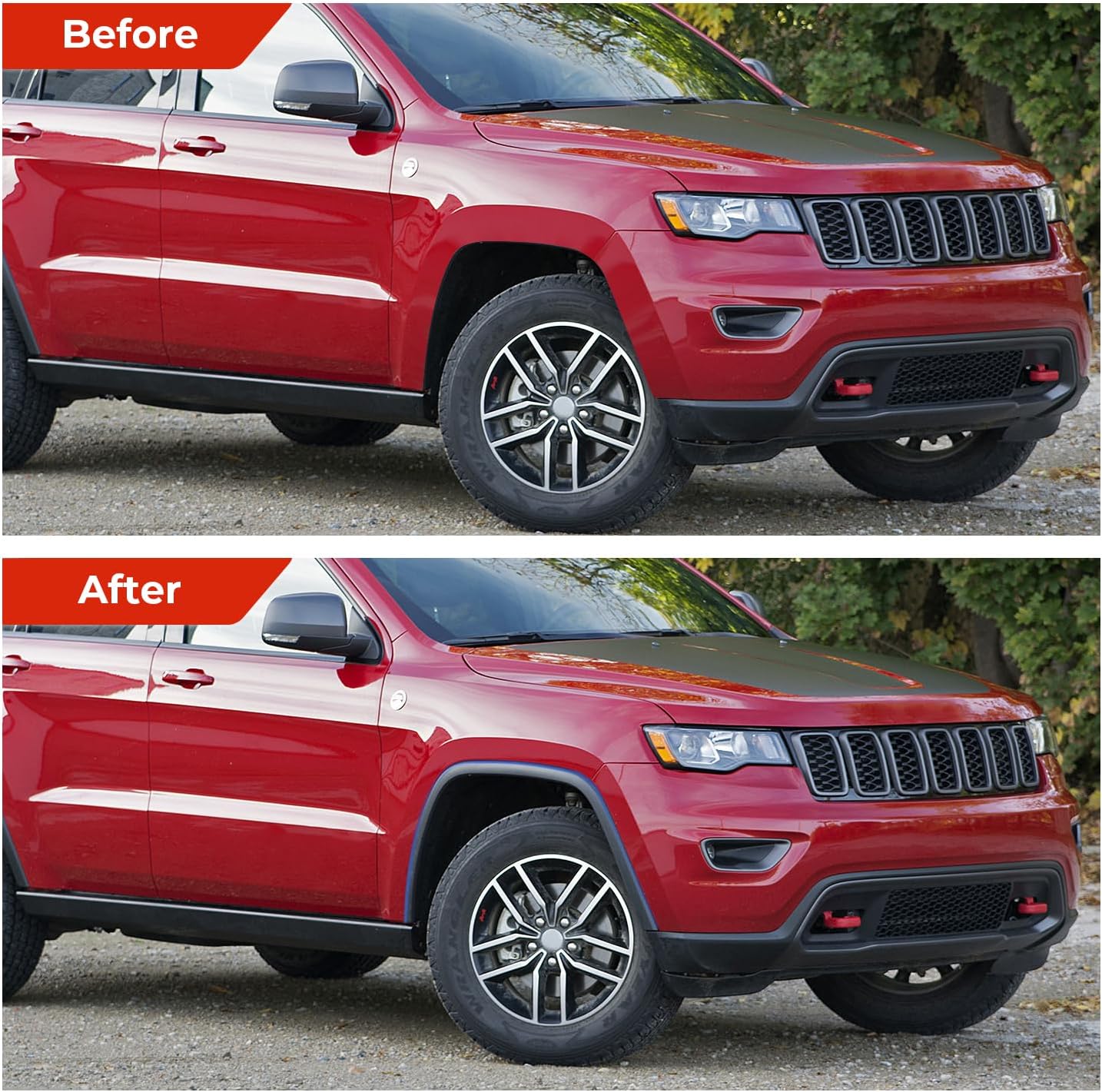 KARPAL Front Wheel Arch Fender Flare Molding Trim Compatible with 2016-2022 Grand Cherokee, Passenger Right Side, Replacement 5XT68RXFAC