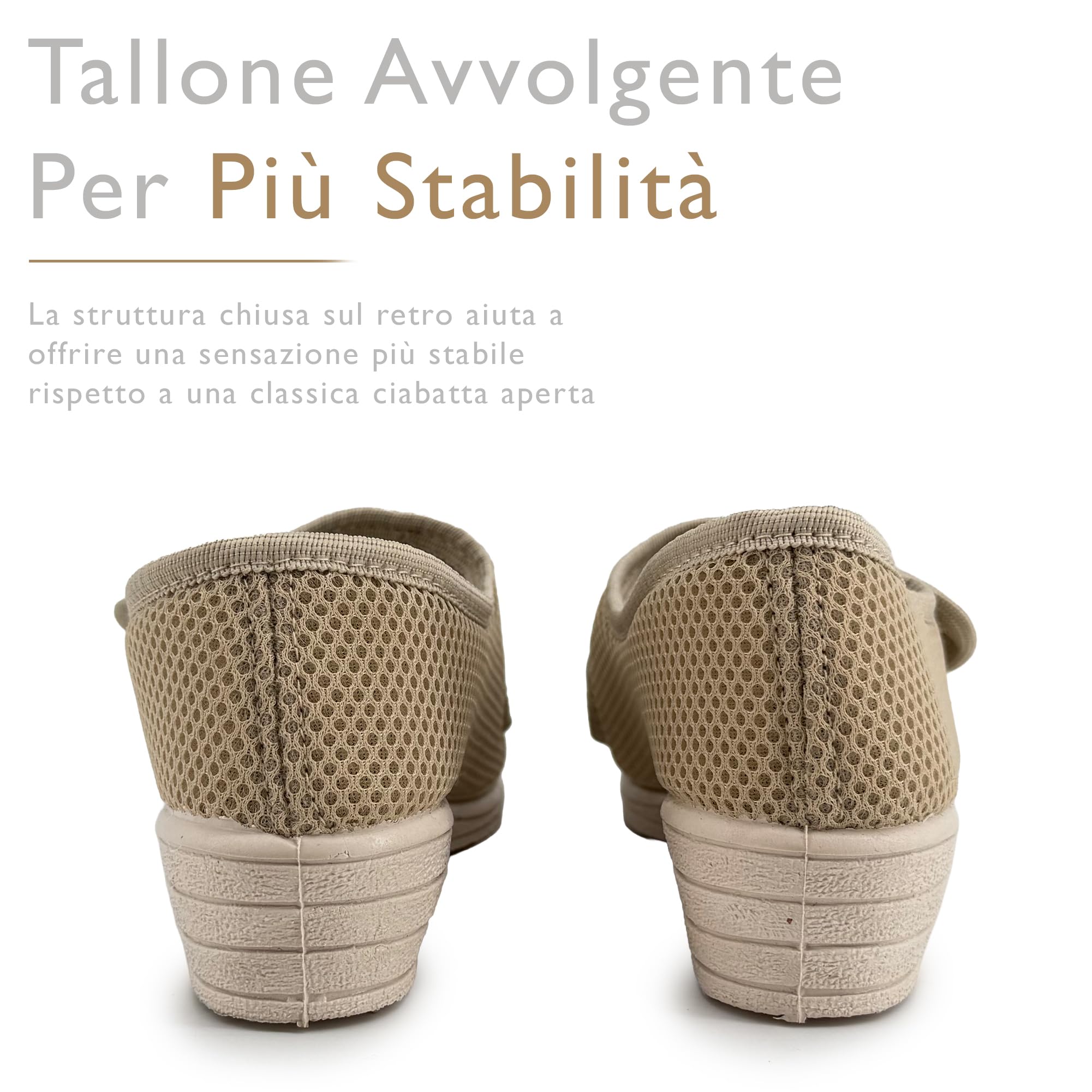 JOMIX Ciabatte Donna Estive con Strappo Pantofole Casa Morbide Regolabile Tomaia in Rete Traspirante Tallone Chiuso Stabile e Zeppa Bassa Comfort