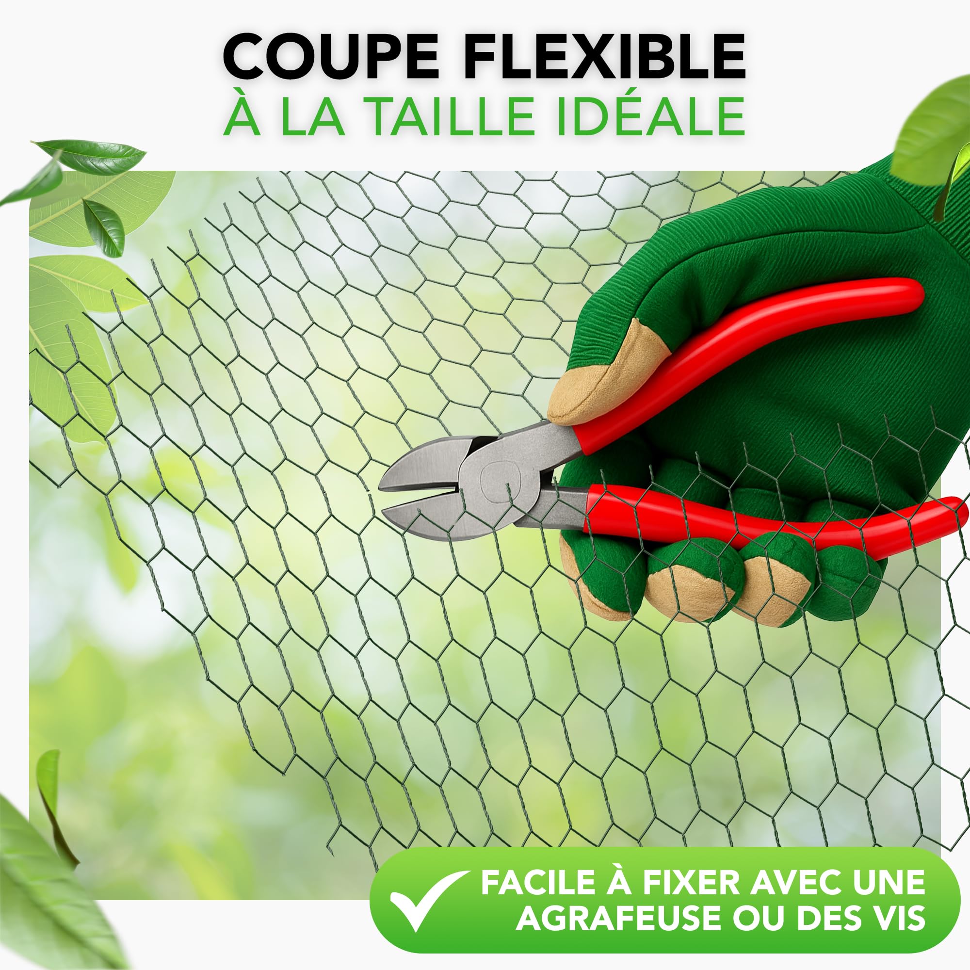 Grillage à mailles fines 50 x 1 m, maille 2,5 cm, grillage de lapin | Clôture de grillage pour lapin, volière, poulailler et jardin, mailles fines de 2,5 cm